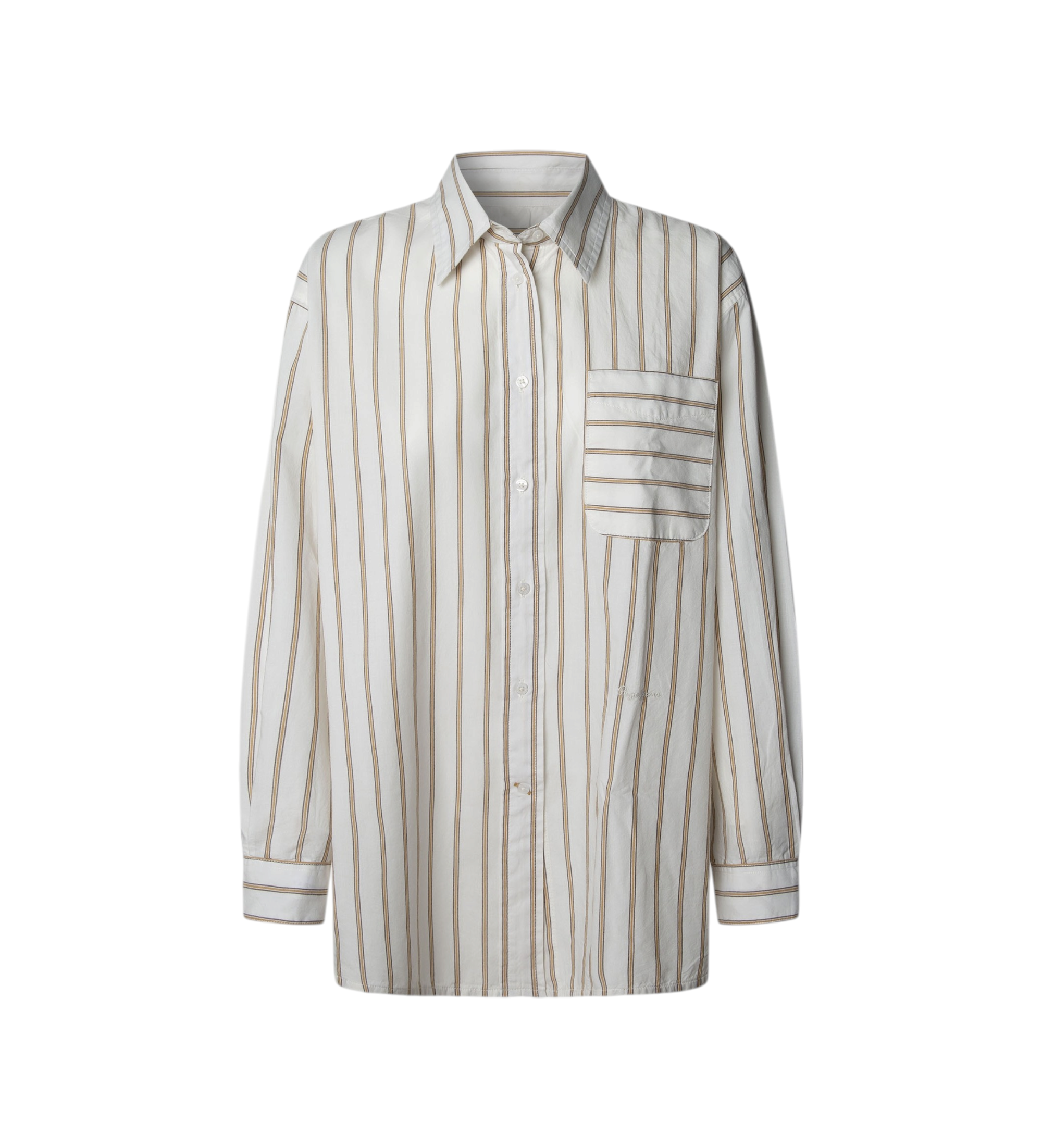 Pepe Jeans für Damen. PL3051245 Hemd Lina weiß (M), Lässig, Baumwolle, Kurzarm