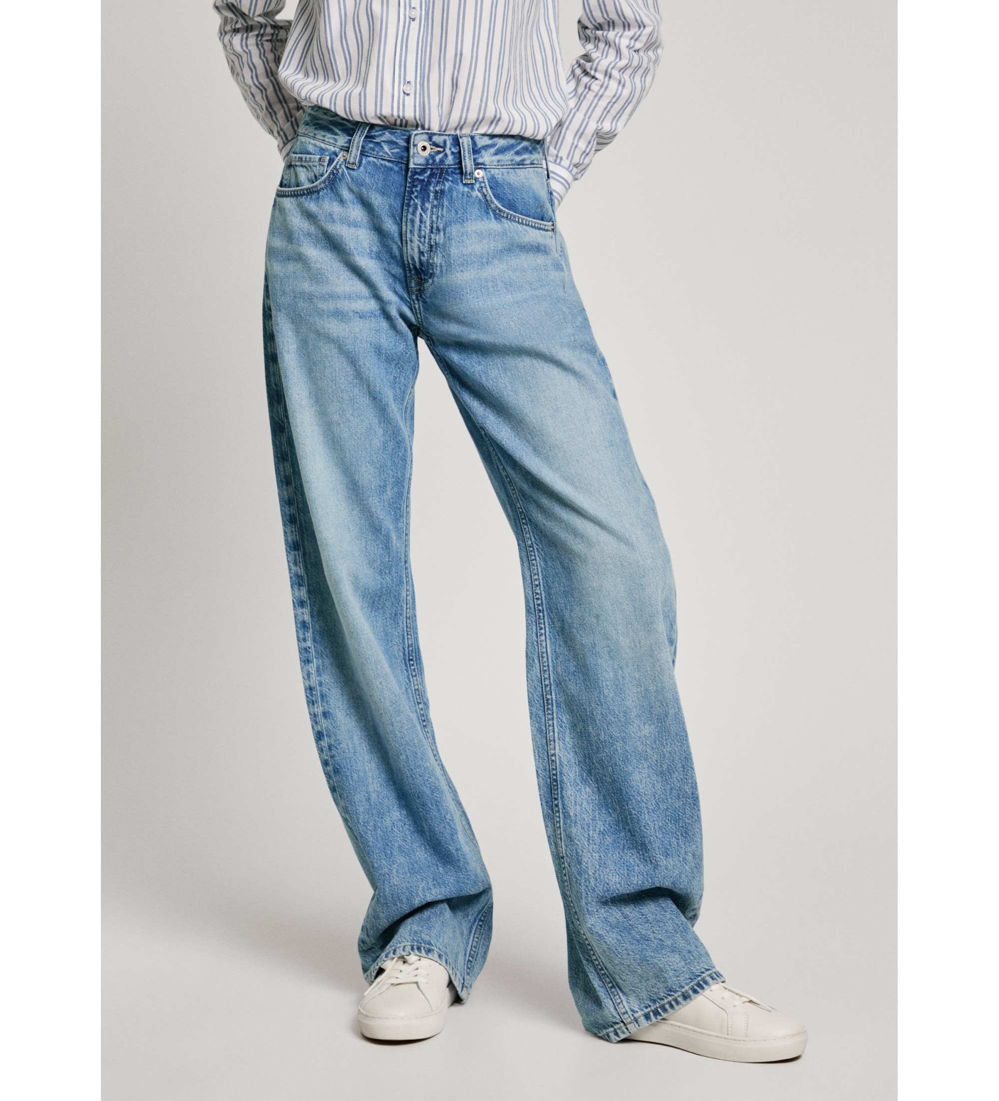 Pepe Jeans für Damen. PL204902ID6 Jeans Lose St Lw Nicky blau (30/32), Lässig, Baumwolle, Denim, Nachhaltig