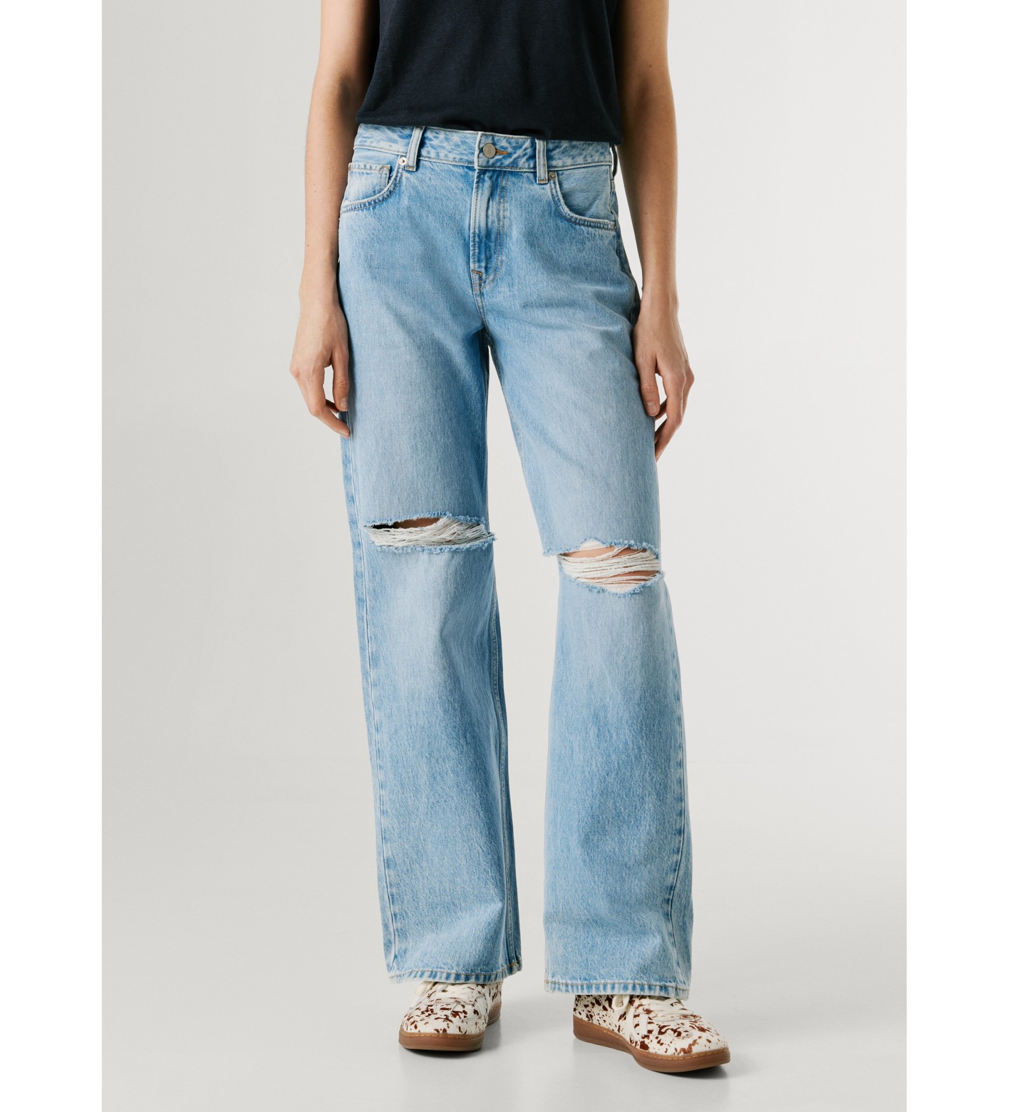 Pepe Jeans für Damen. PL20510423W1 Jeans Loose Hazel blau (26/30), Lässig, Baumwolle, Denim