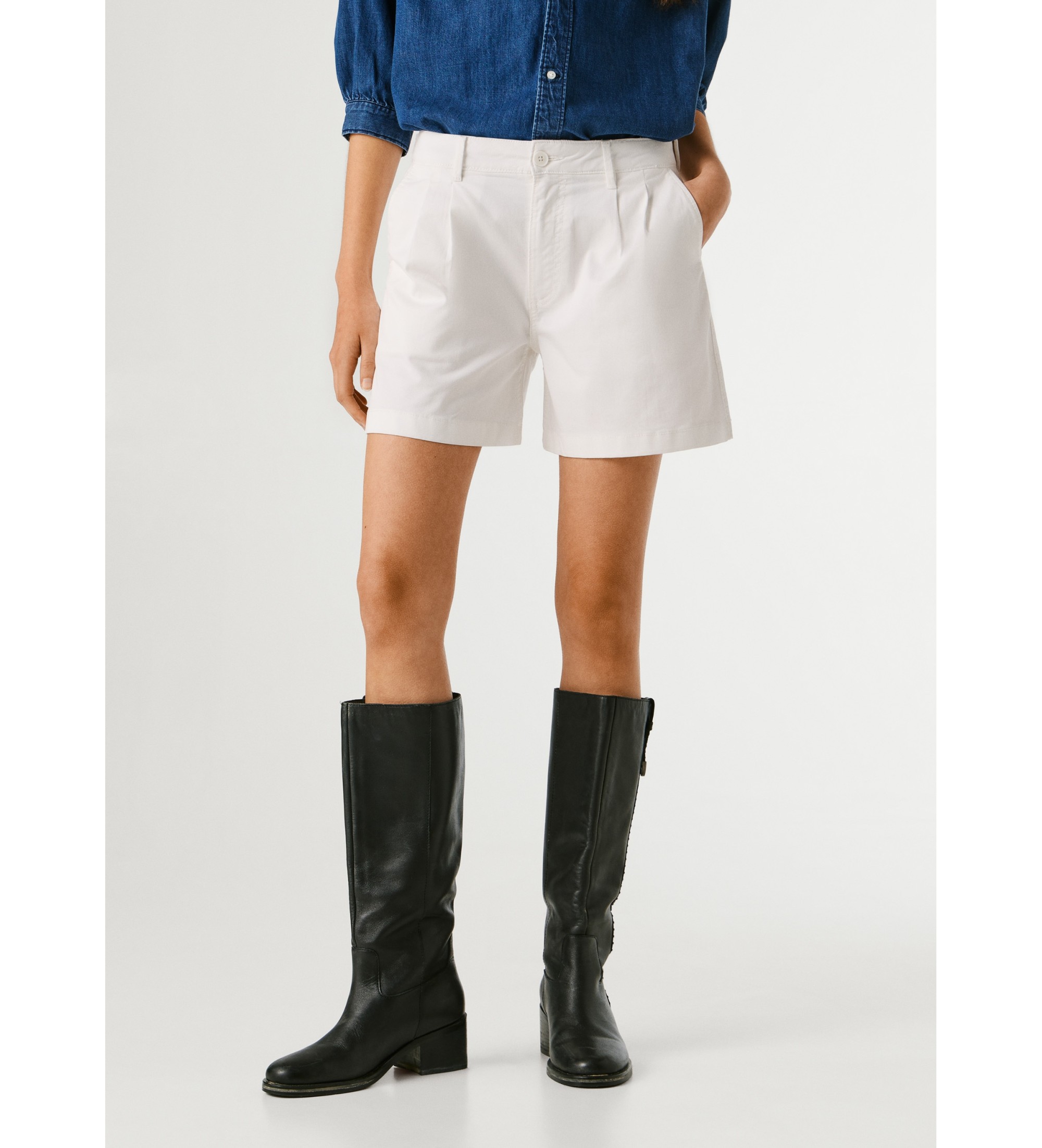 Pepe Jeansvoor vrouwen. PL8000002 Korte Vania wit (25), Casual, Katoen