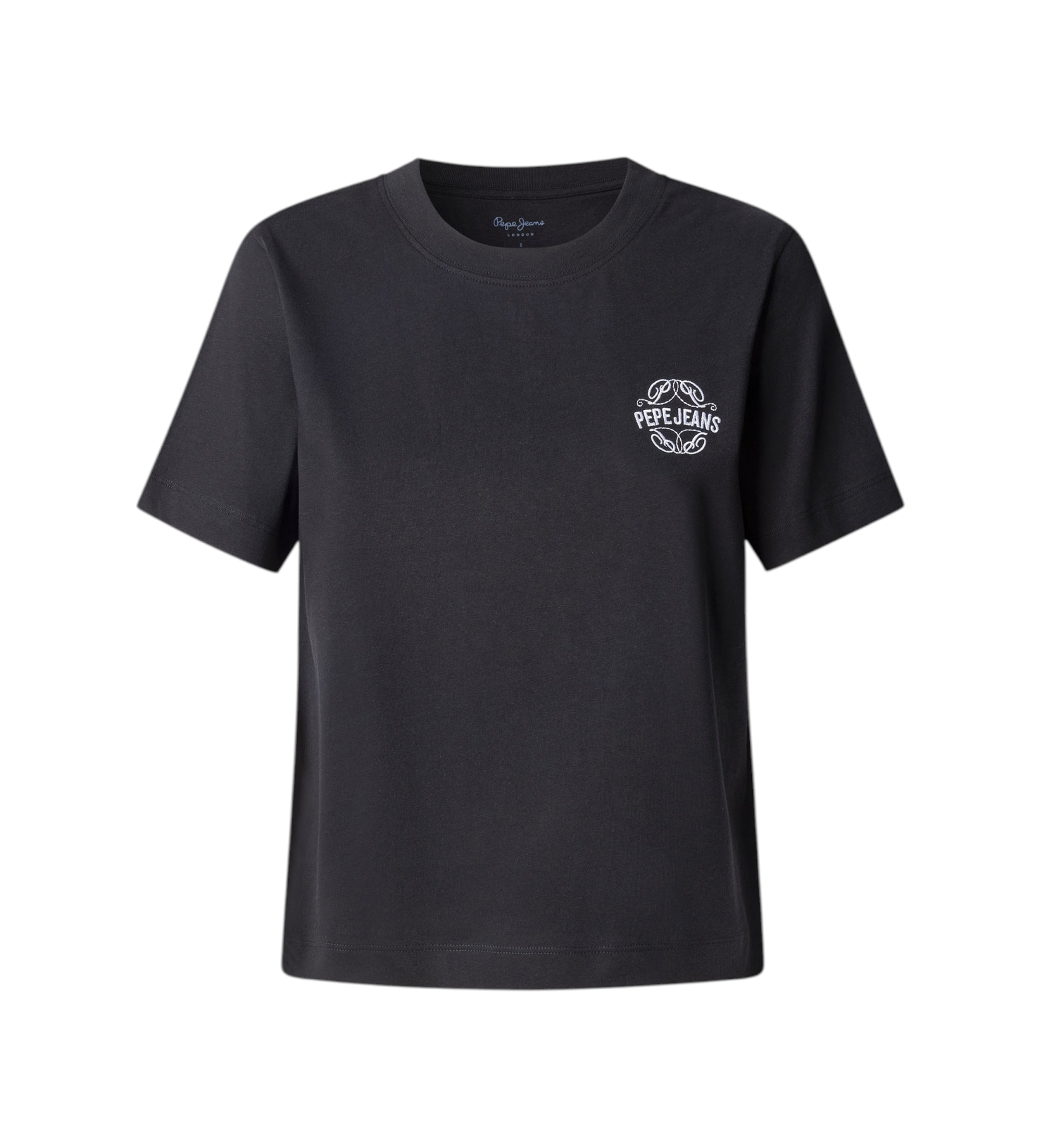 Pepe Jeans für Damen. PL5000161 Natalia T-shirt schwarz (S), Lässig, Baumwolle, Kurzarm