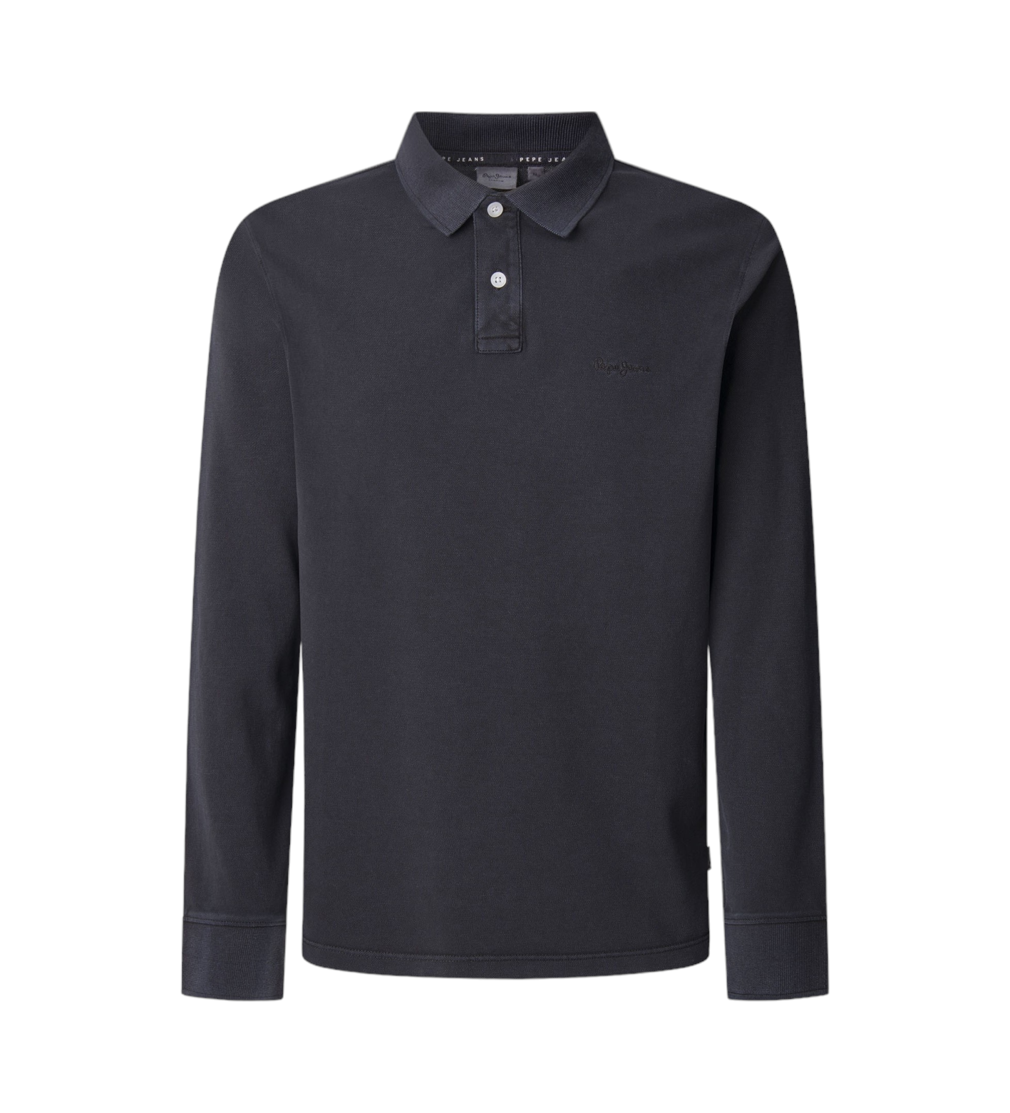 Pepe Jeans für Herren. PM542213 Langärmeliges Piqué-Poloshirt Slim Fit schwarz (M), Lässig, Baumwolle, Langarm, Nachhaltig