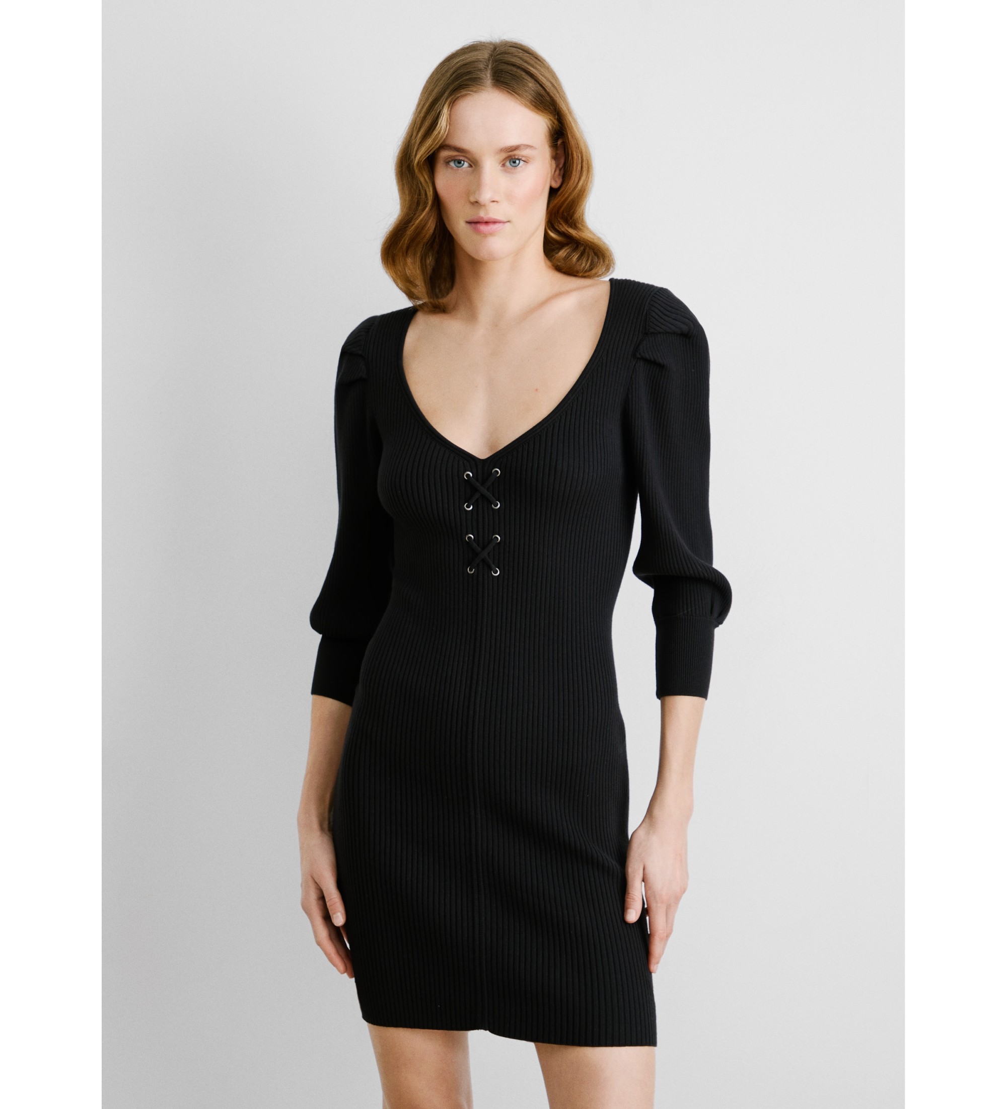 Pepe Jeans für Damen. PL953729 Olaia Kleid schwarz (M), Lässig, Viskose, Langarm