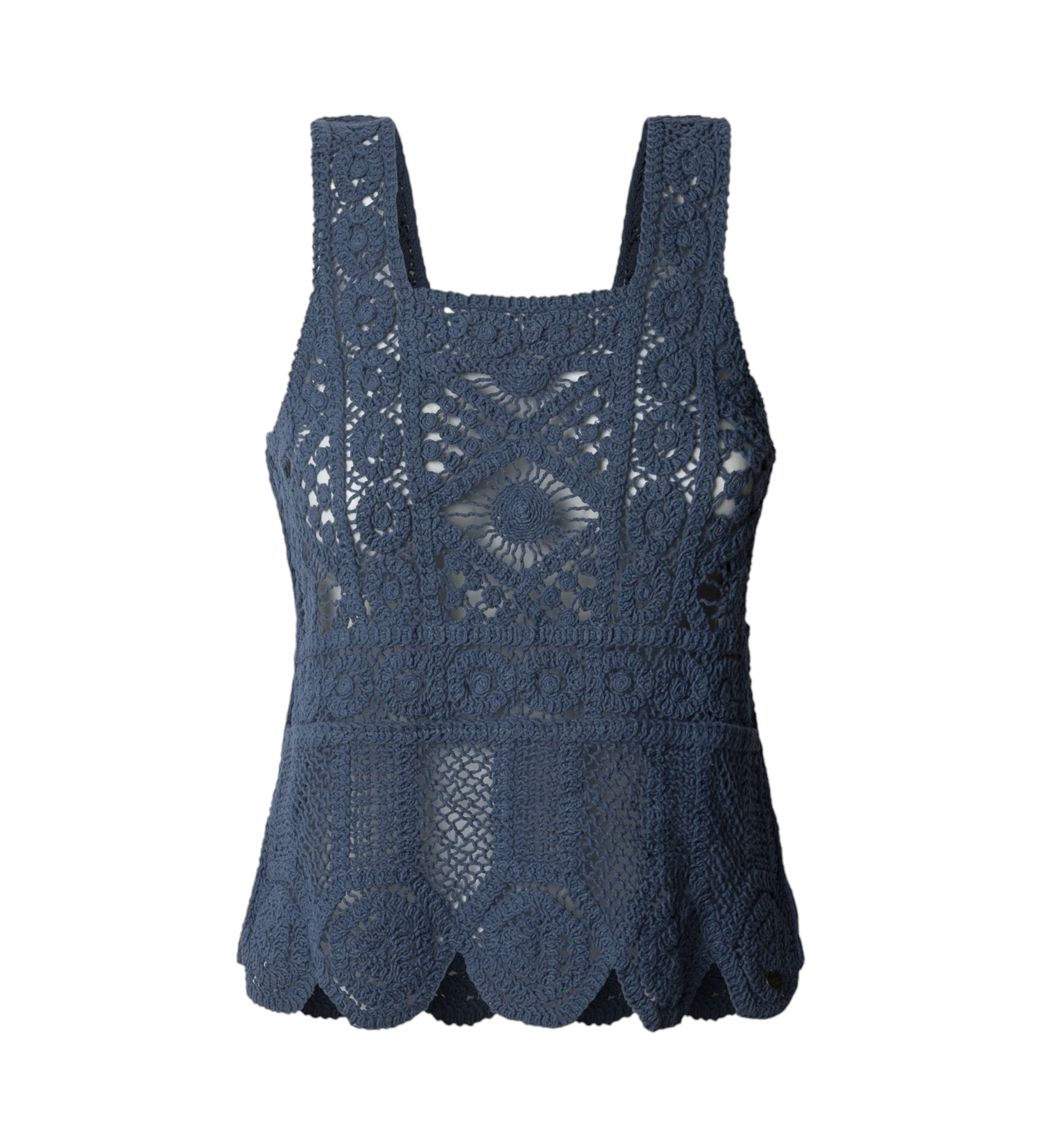 Pepe Jeans für Damen. PL702291 Oberteil Olive blau (M), Lässig, Baumwolle, Ärmellos / Hosenträger