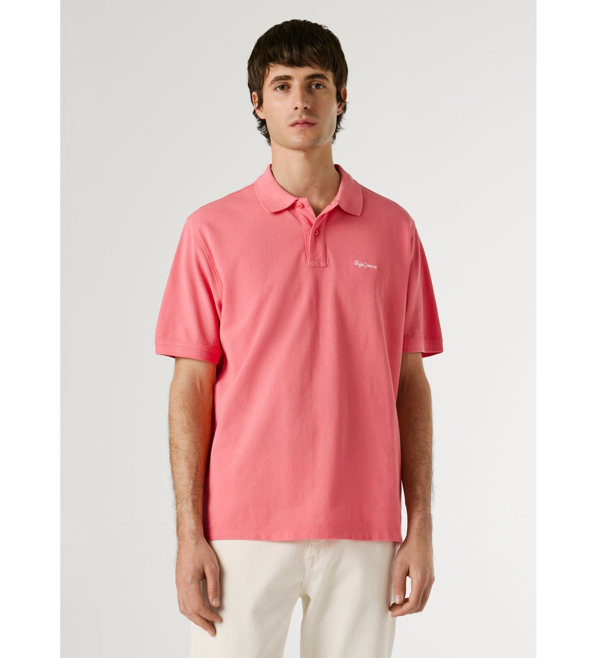 Pepe Jeansvoor mannen. PM5400087 Oscar koraal poloshirt (XL), Casual, Katoen, Korte mouwen