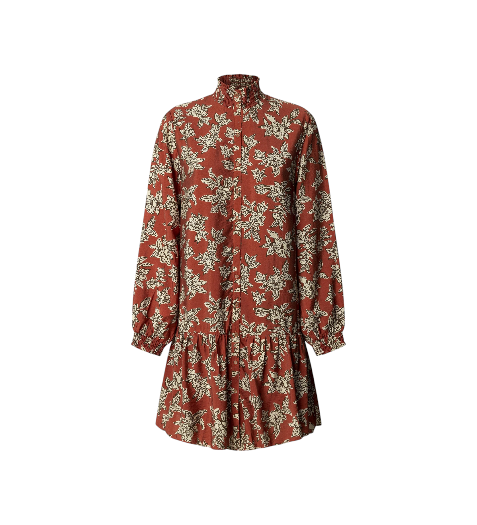Pepe Jeans für Damen. PL9537693 Braunes Paloma-Kleid (S), Lässig, Viskose, Langarm