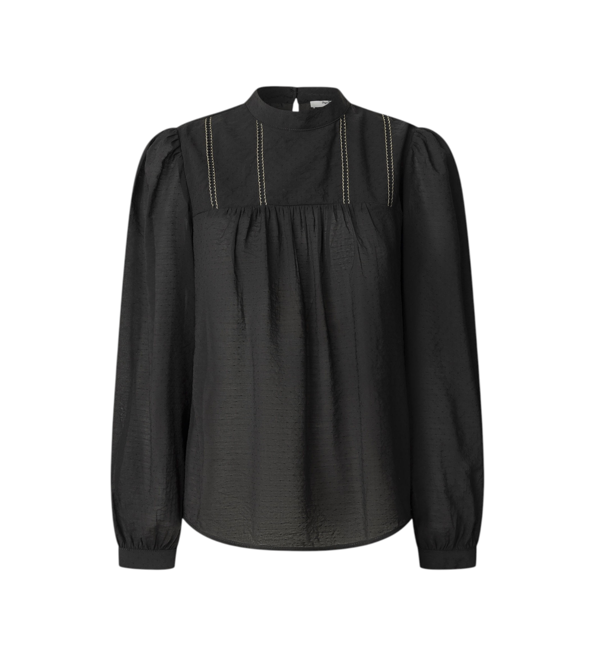 Pepe Jeans für Damen. PL3051278 Bluse Pipy schwarz (L), Lässig, Viskose, Langarm