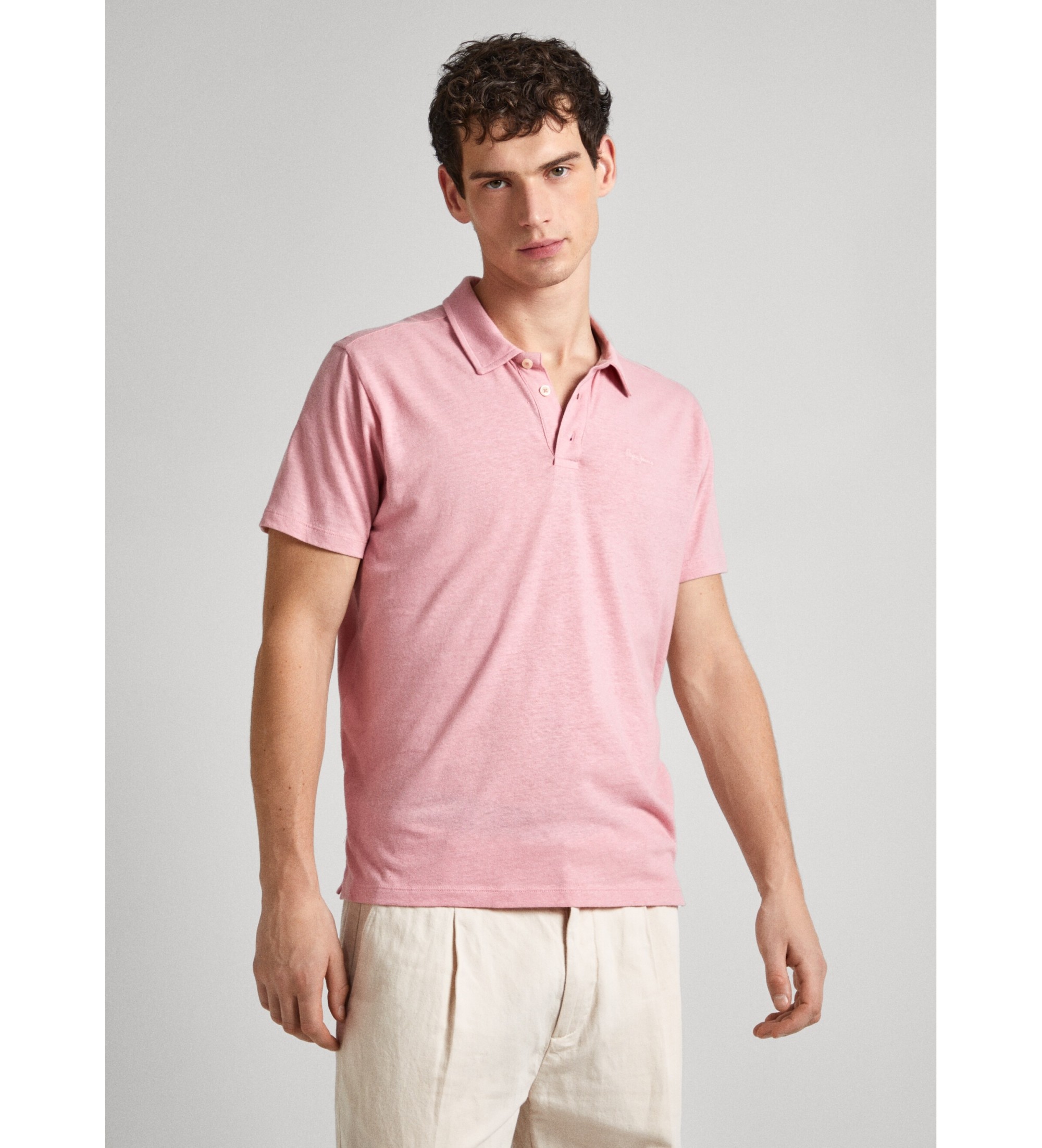 Pepe Jeansvoor mannen. PM542146 Polo Hulst roze (L), Casual, Katoen, Korte mouwen, Duurzaam
