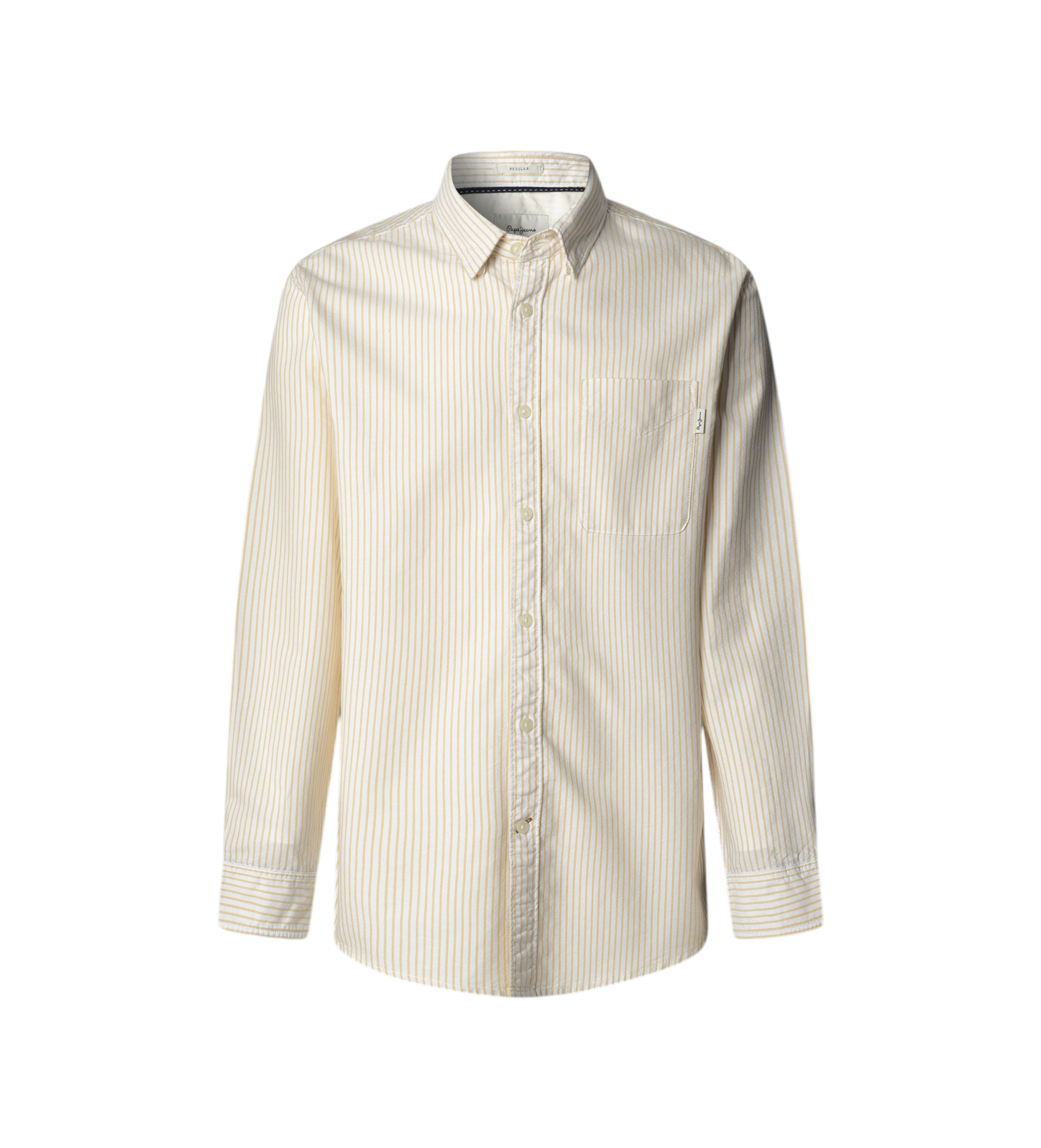 Pepe Jeans für Herren. PM3091209 Hemd Prescot gelb (S), Lässig, Baumwolle, Langarm