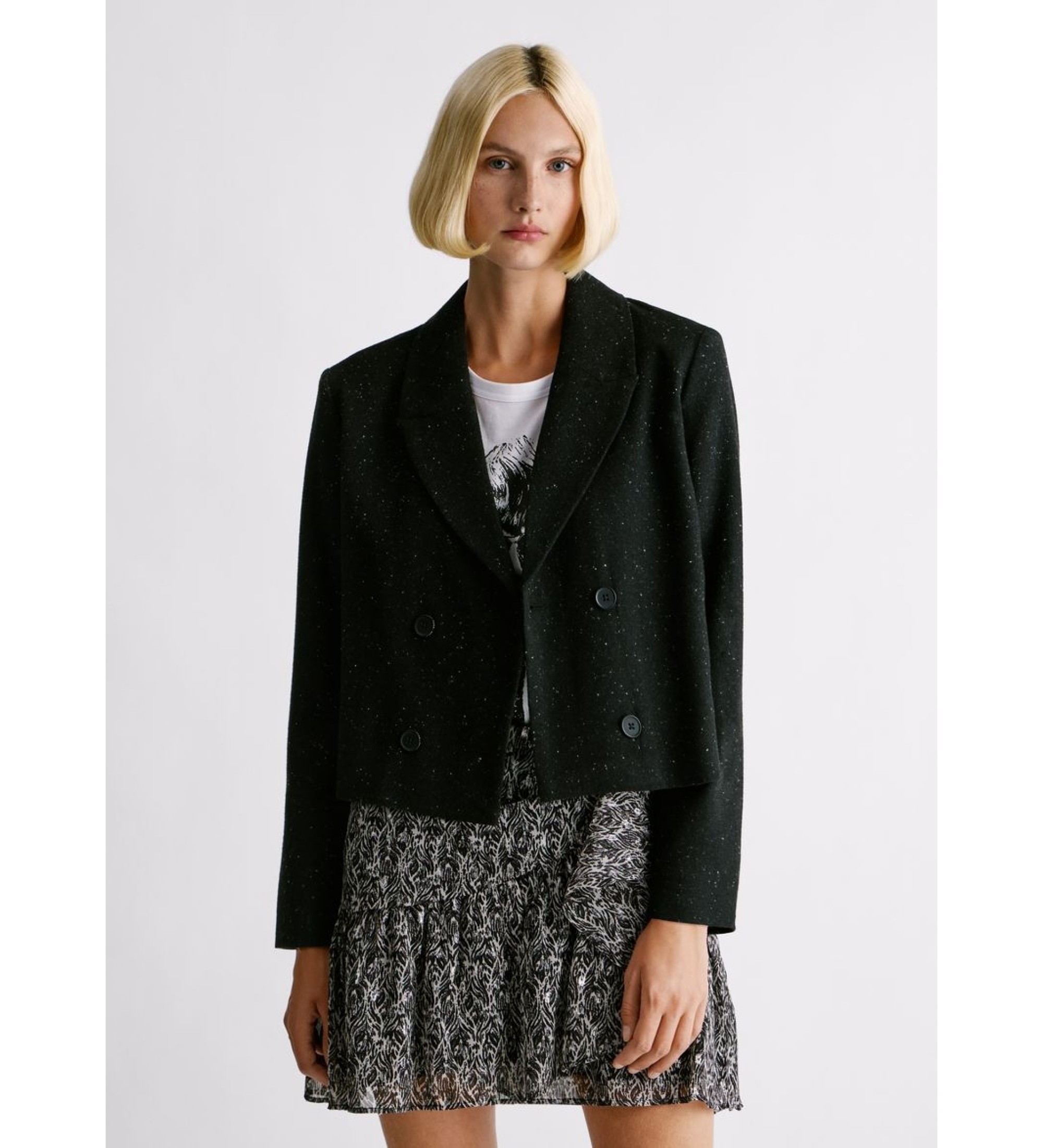 Pepe Jeans für Damen. PL4024385 Blazer Rachel schwarz (L), Lässig, Polyester