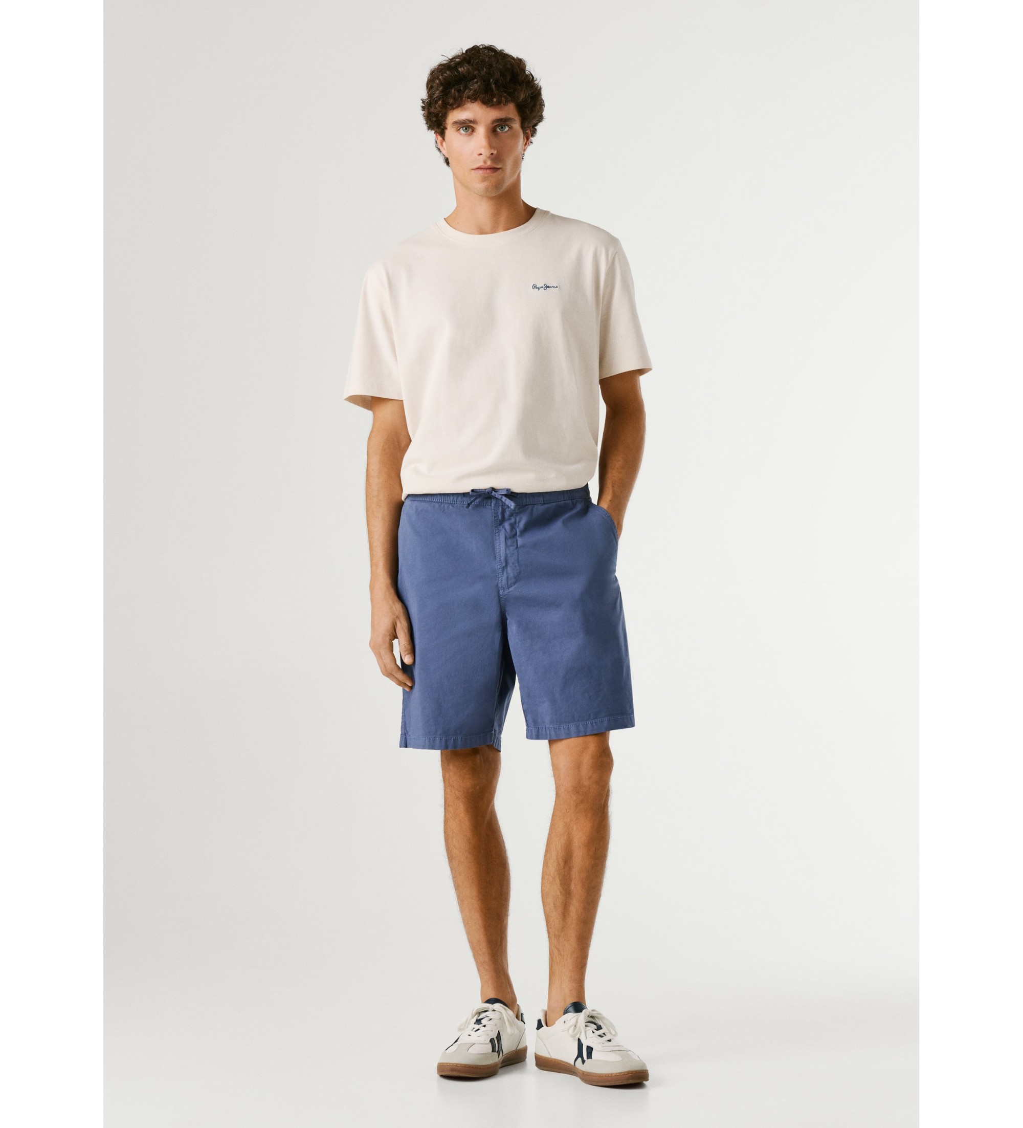 Pepe Jeans für Herren. PM8000033 Entspannte Pull On Popeline-Shorts in Navy (32), Blau, Lässig, Baumwolle, Marine