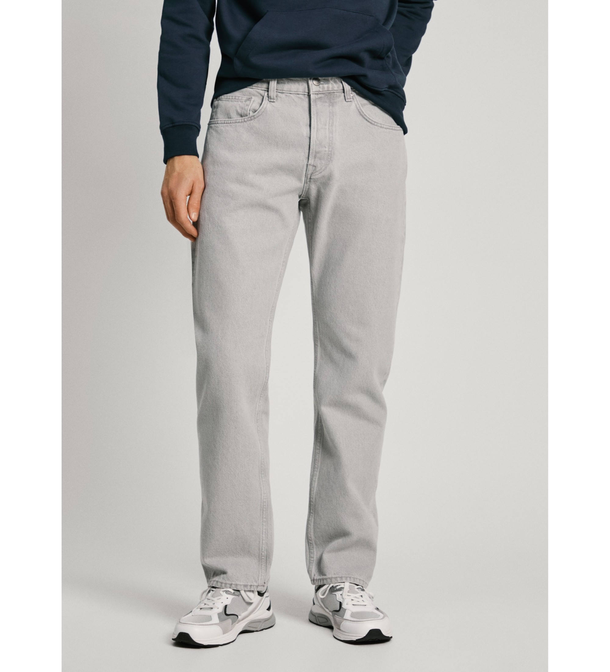 Pepe Jeansvoor mannen. PM207697 Jeans Recht Recht Kiezelgrijs (33/32), Casual, Katoen, Denim, Duurzaam