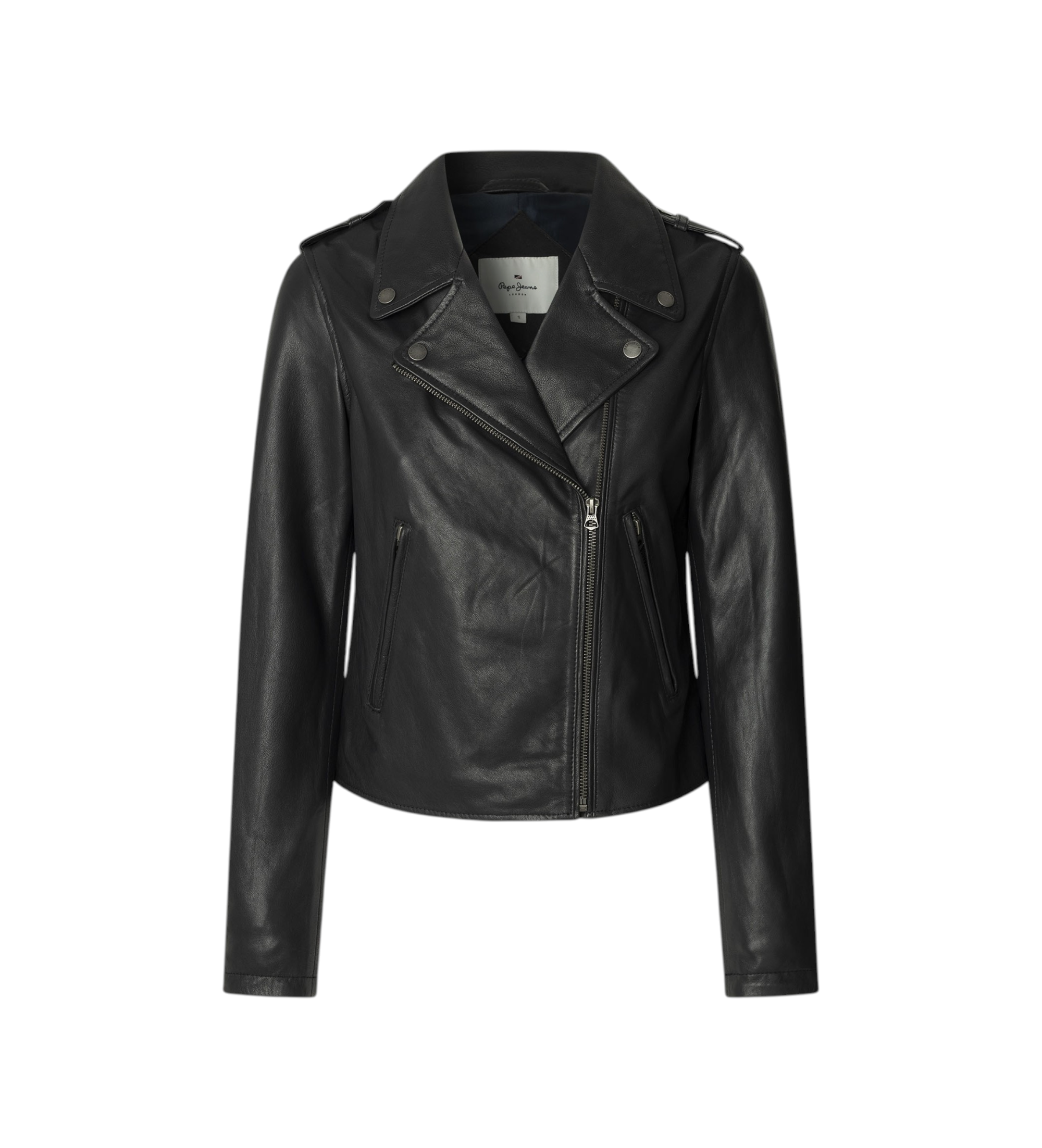 Pepe Jeans für Damen. PL4024363 Silvia Jacke schwarz (S), Lässig, Leder