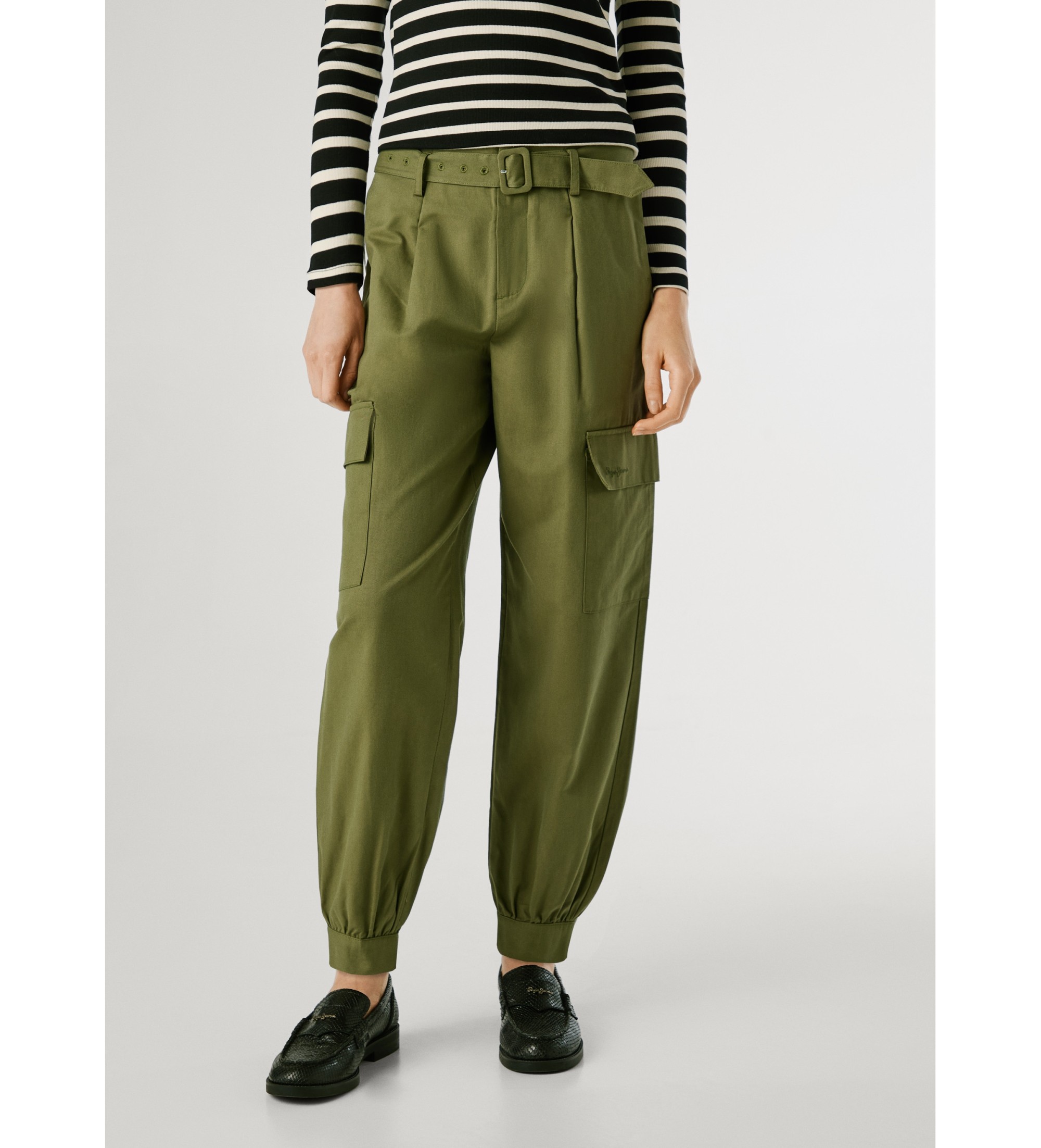 Pepe Jeans für Damen. PL2100016 Sira grüne Hose (S), Lässig, Baumwolle