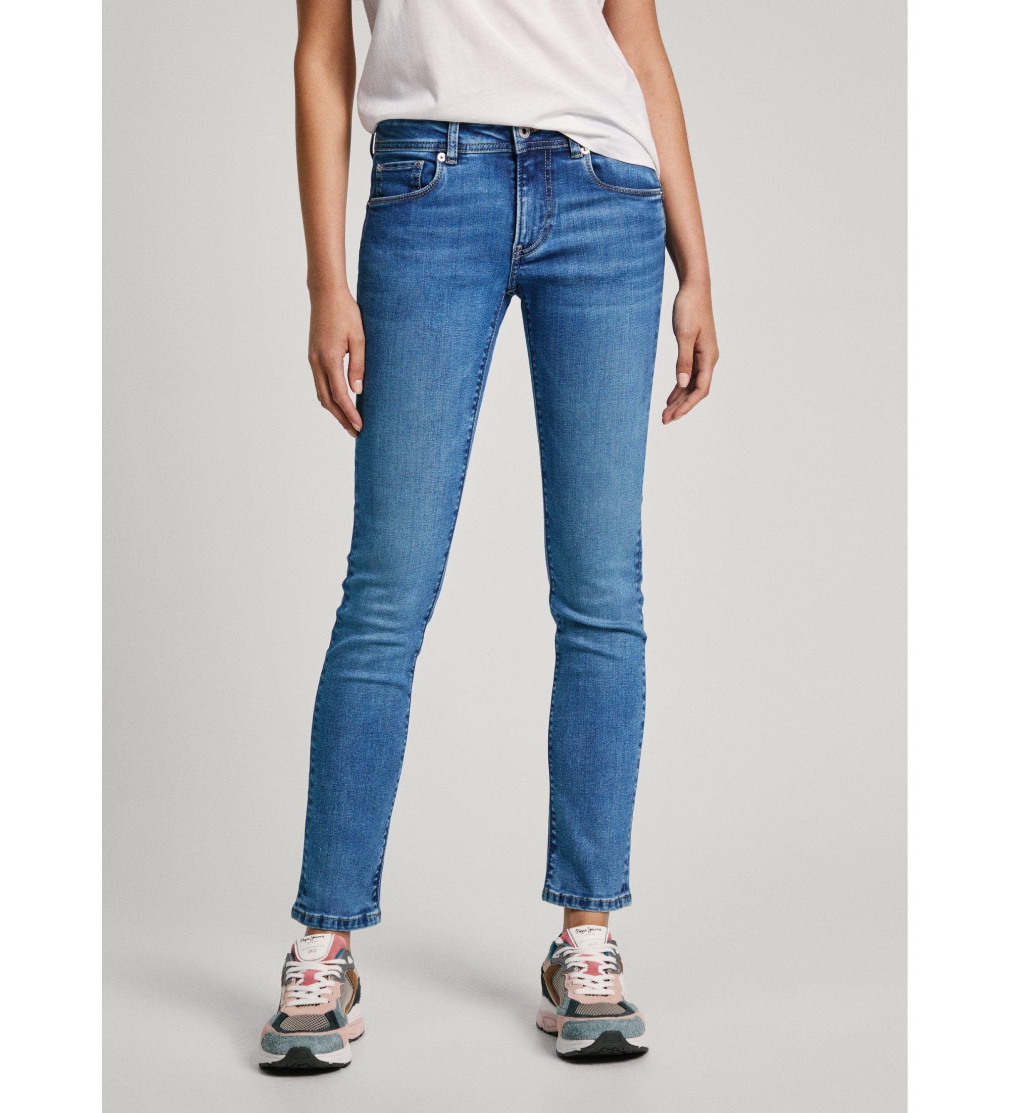 Pepe Jeans für Damen. PL204737HV8 Jeans Slim Lw blau (26/34), Lässig, Baumwolle, Denim, Nachhaltig