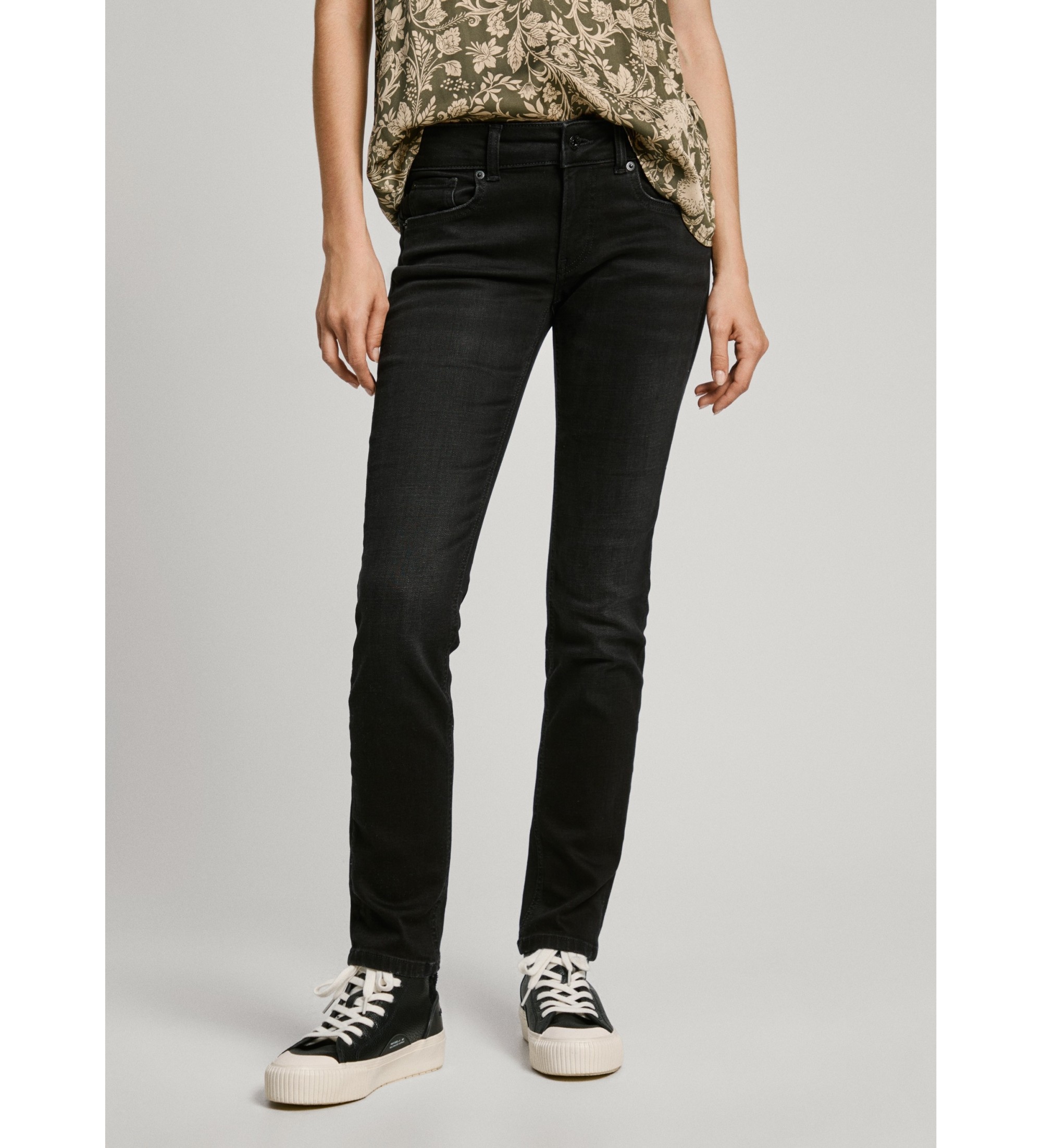 Pepe Jeansvoor vrouwen. PL204737XH0 Jeans Slim Lw zwart (27/32), Casual, Katoen, Denim, Duurzaam