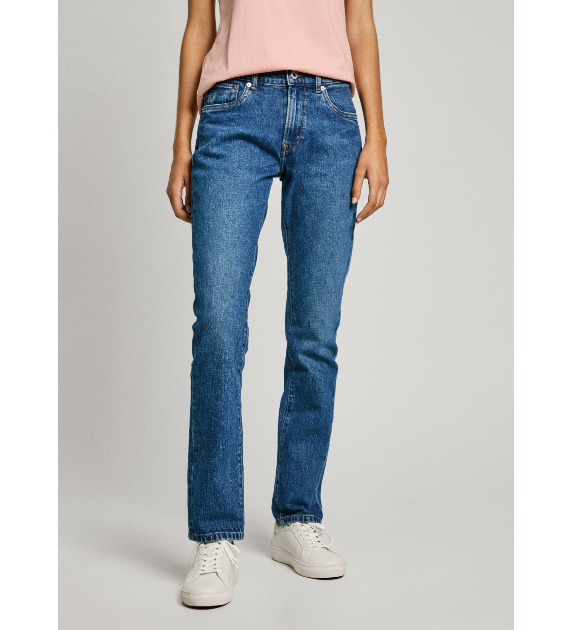 Pepe Jeansvoor vrouwen. PL204589EE3 Jeans Slim Mw Grace blauw (26/30), Casual, Katoen, Denim, Duurzaam