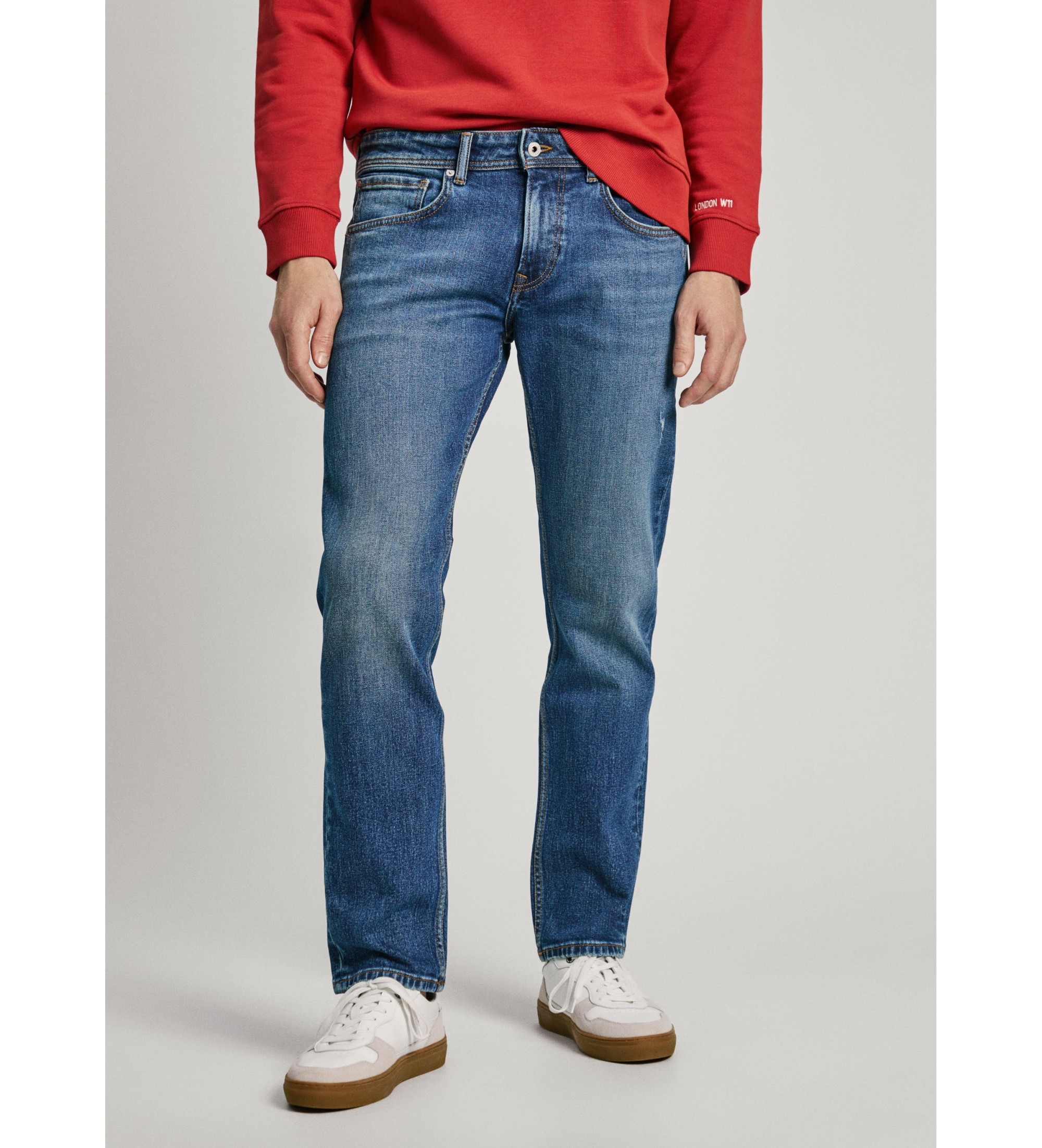 Pepe Jeansvoor mannen. PM207393HV4 Jeans Recht Blauw (30/32), Casual, Katoen, Denim, Duurzaam