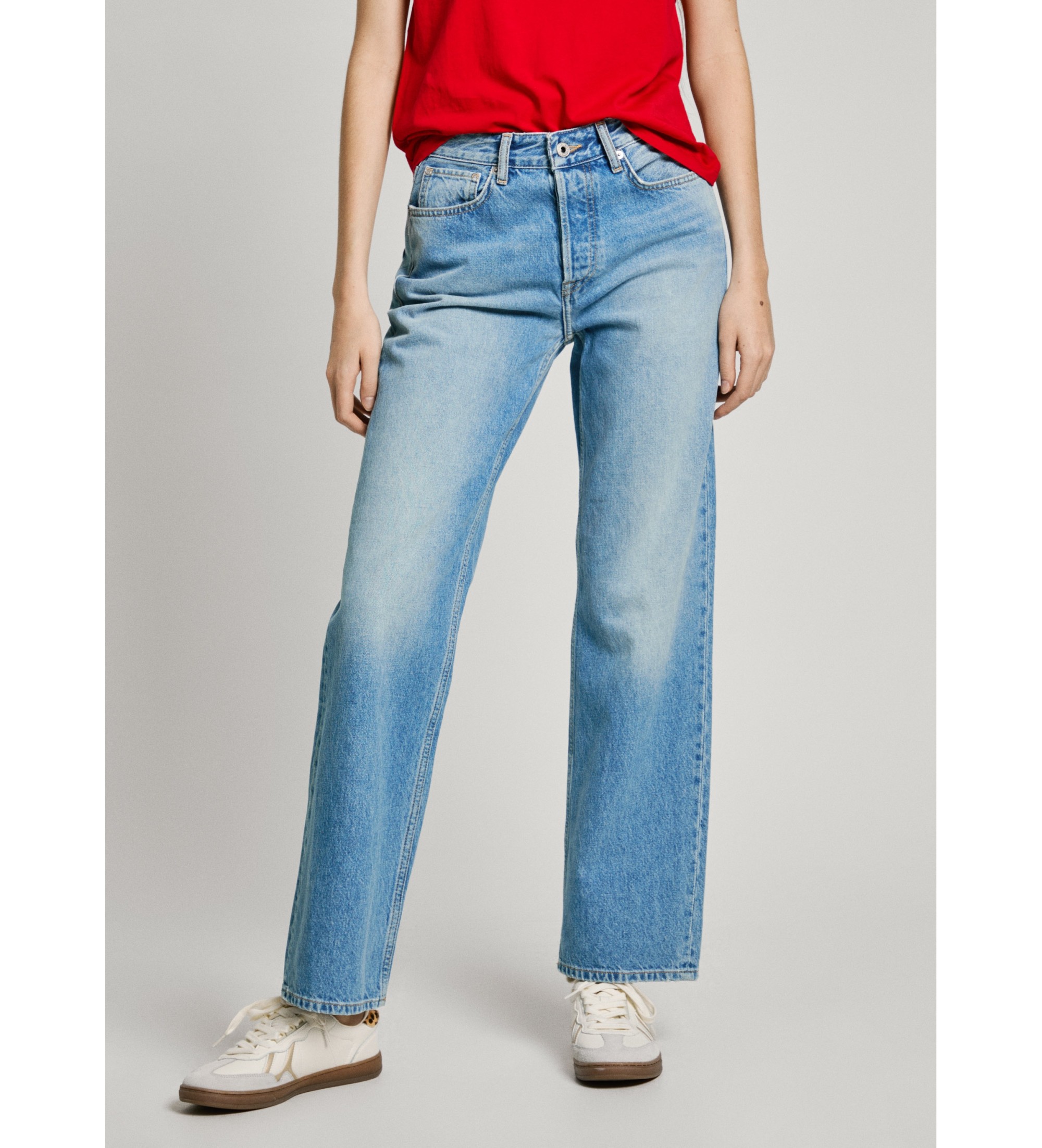 Pepe Jeansvoor vrouwen. PL204901MS7 Jeans recht Hw Robyn blauw (29/32), Casual, Katoen, Denim, Duurzaam