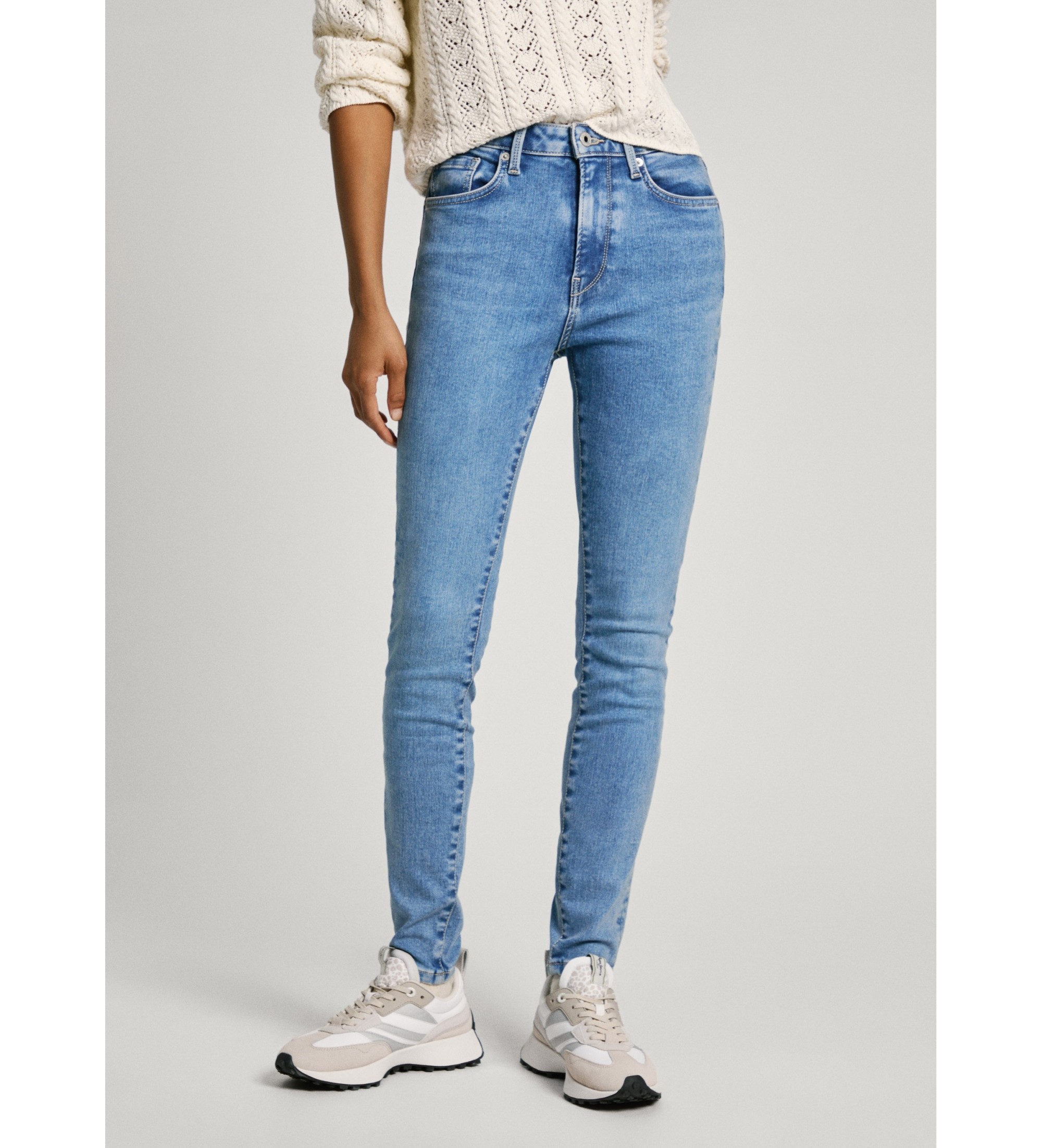 Pepe Jeansvoor vrouwen. PL204738PF9 Jeans Super Skinny Hw blauw (26/30), Casual, Katoen, Denim, Duurzaam