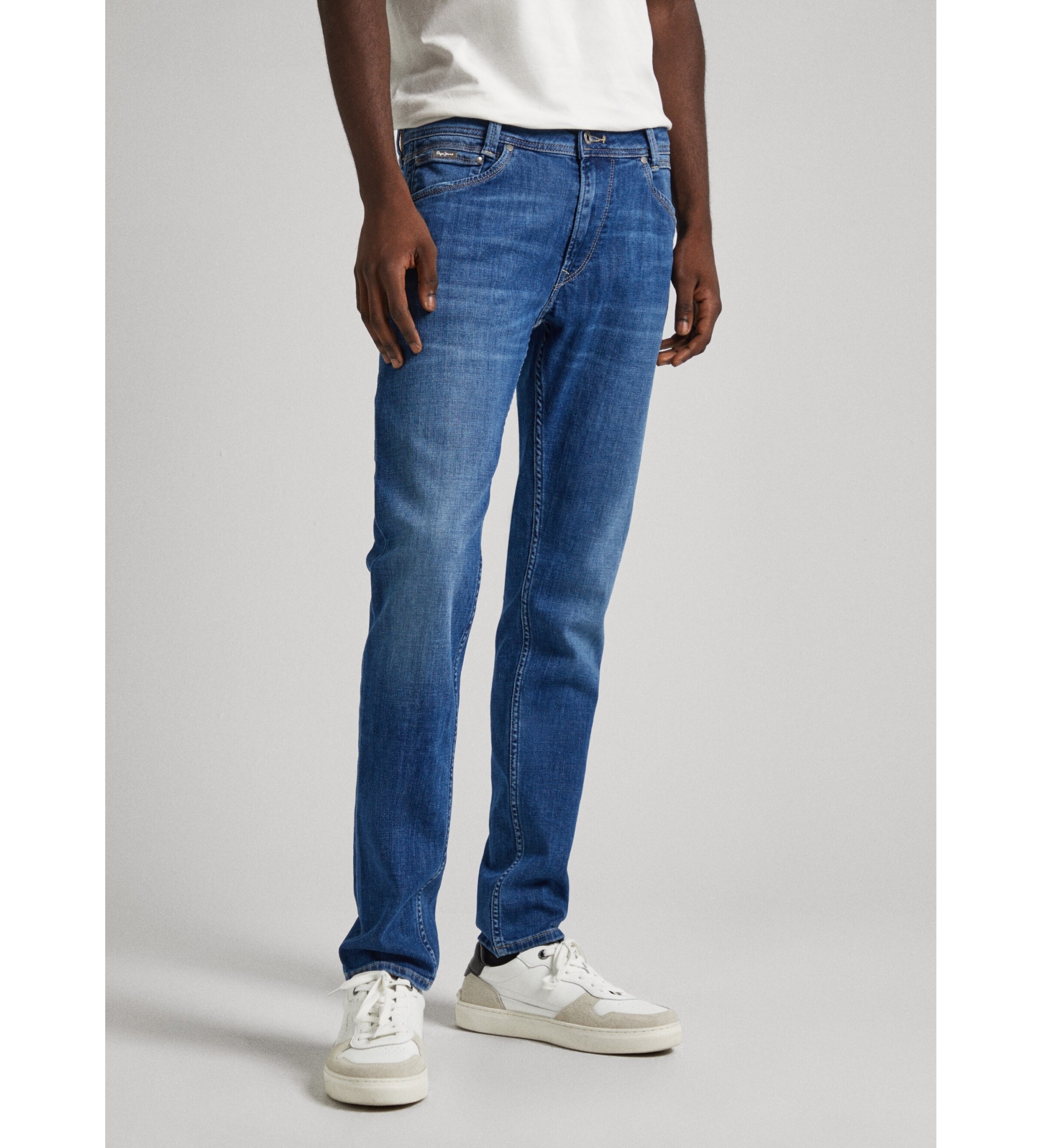 Pepe Jeans für Herren. PM207391HT5 Blaue konisch zulaufende Jeans (38/32), Lässig, Baumwolle, Denim, Nachhaltig