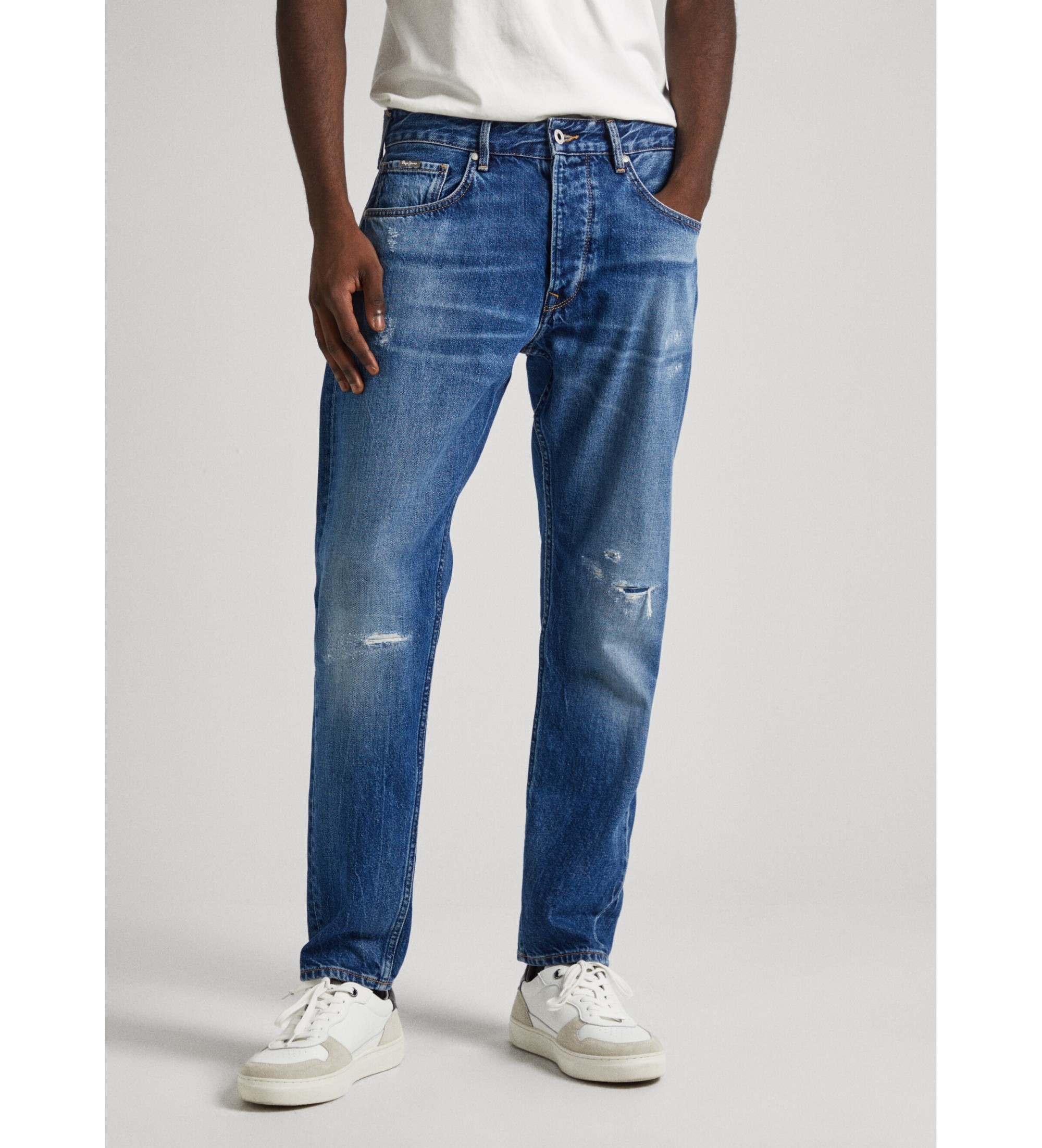 Pepe Jeans für Herren. PM207392RG9 Blaue konisch zulaufende Jeans (38/32), Lässig, Baumwolle, Denim, Nachhaltig