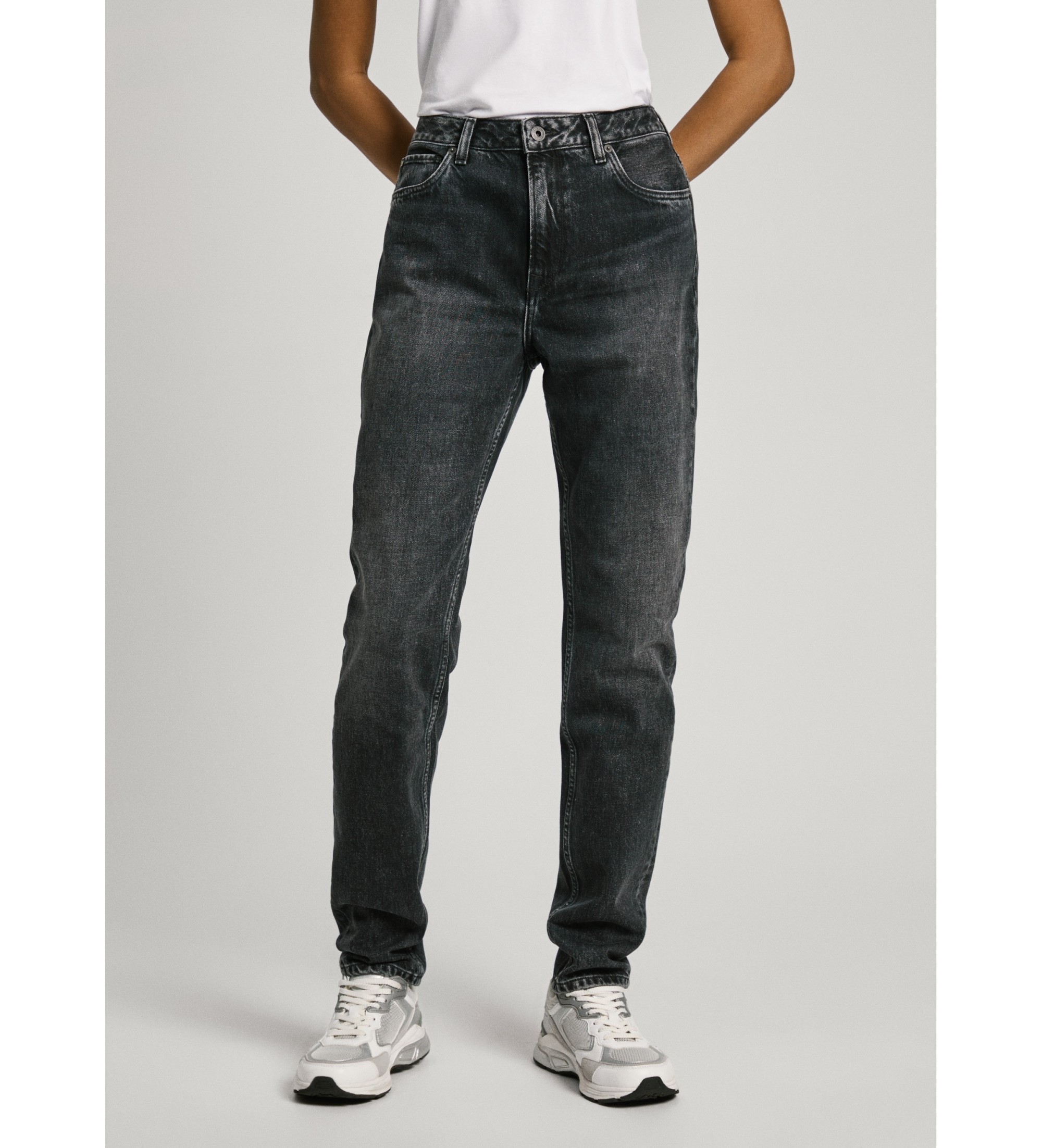 Pepe Jeans für Damen. PL204591XH7 Jeans Tapered Hw schwarz (24/32), Lässig, Baumwolle, Denim, Nachhaltig