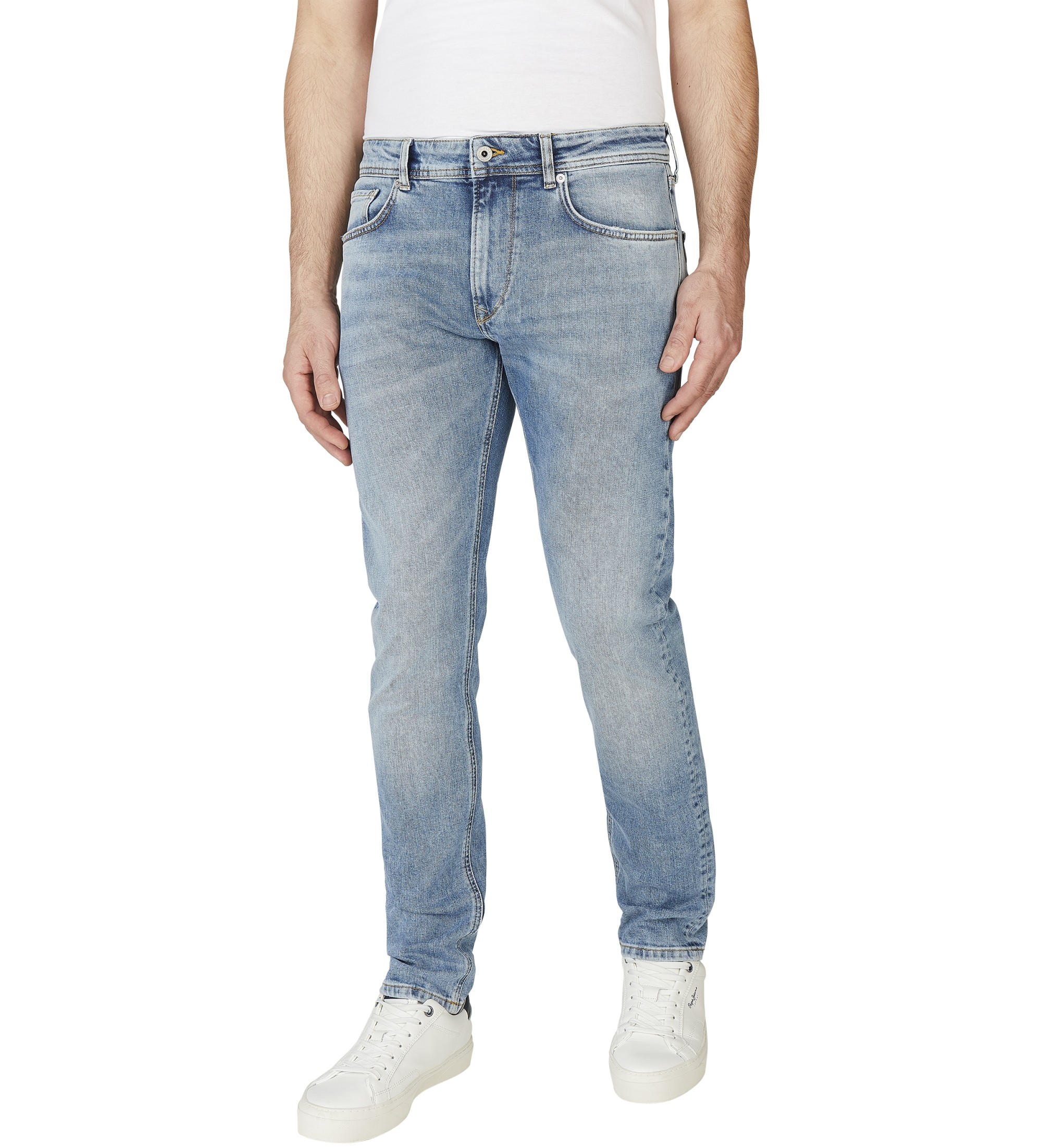 Pepe Jeans für Herren. PM207390NC5 Jeans in taillierter Passform Stanley blau (34/32), Lässig, Baumwolle, Denim, Nachhaltig