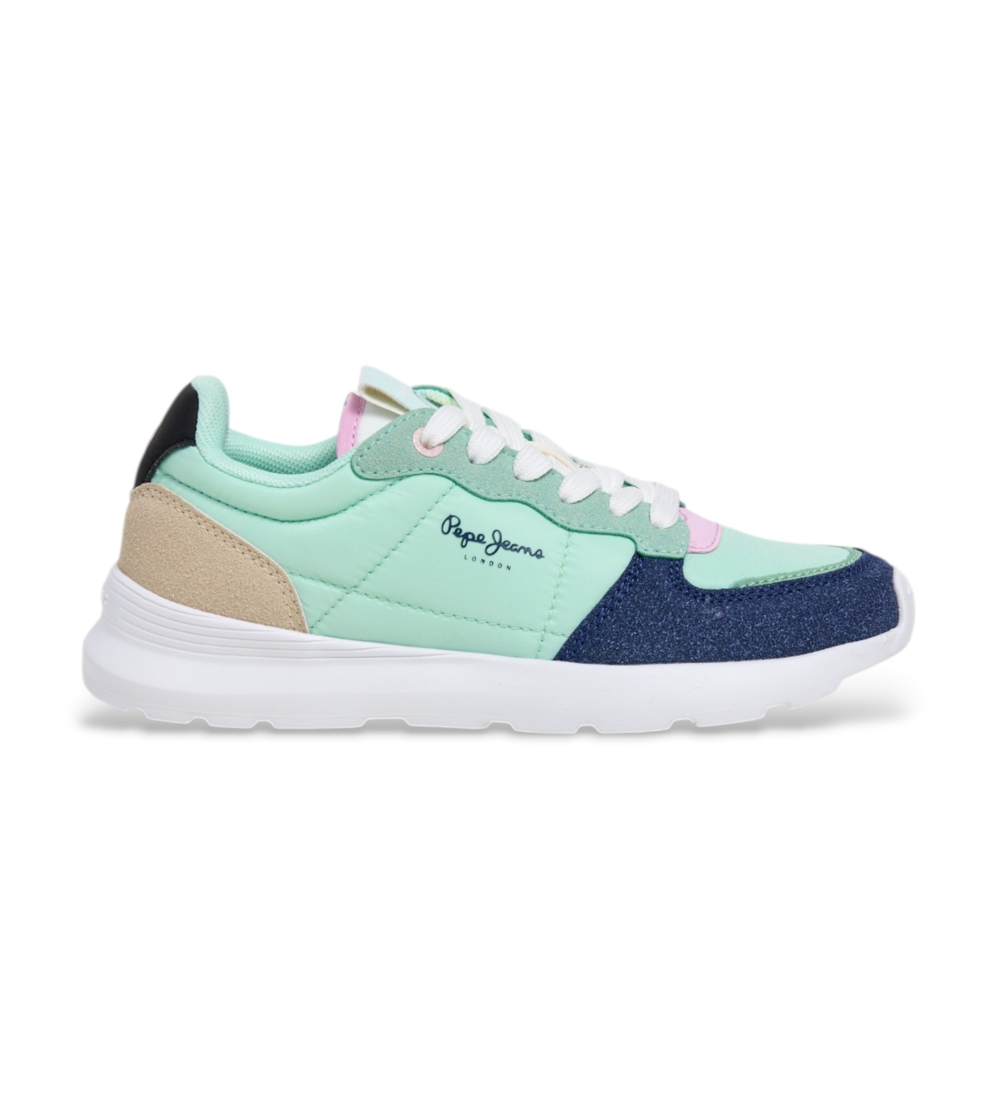 Pepe Jeans für Frauen/Mädchen. PGS400012 Turnschuhe Teagan Bass türkis (38), Blau, Wohnung, Schnürsenkel, Lässig, Kinderbekleidung