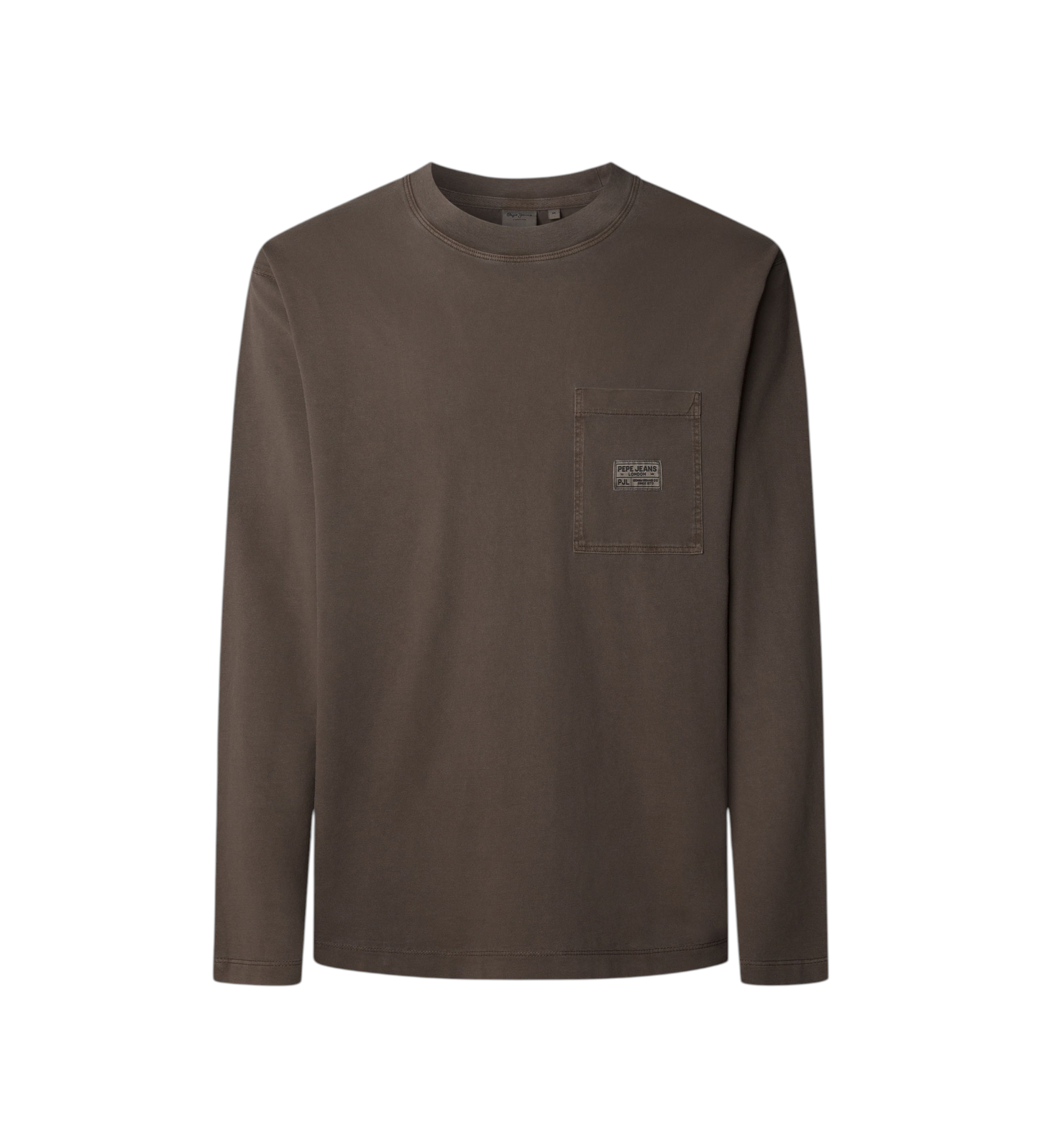 Pepe Jeans für Herren. PM5010100 Thor T-shirt braun (S), Lässig, Baumwolle, Langarm