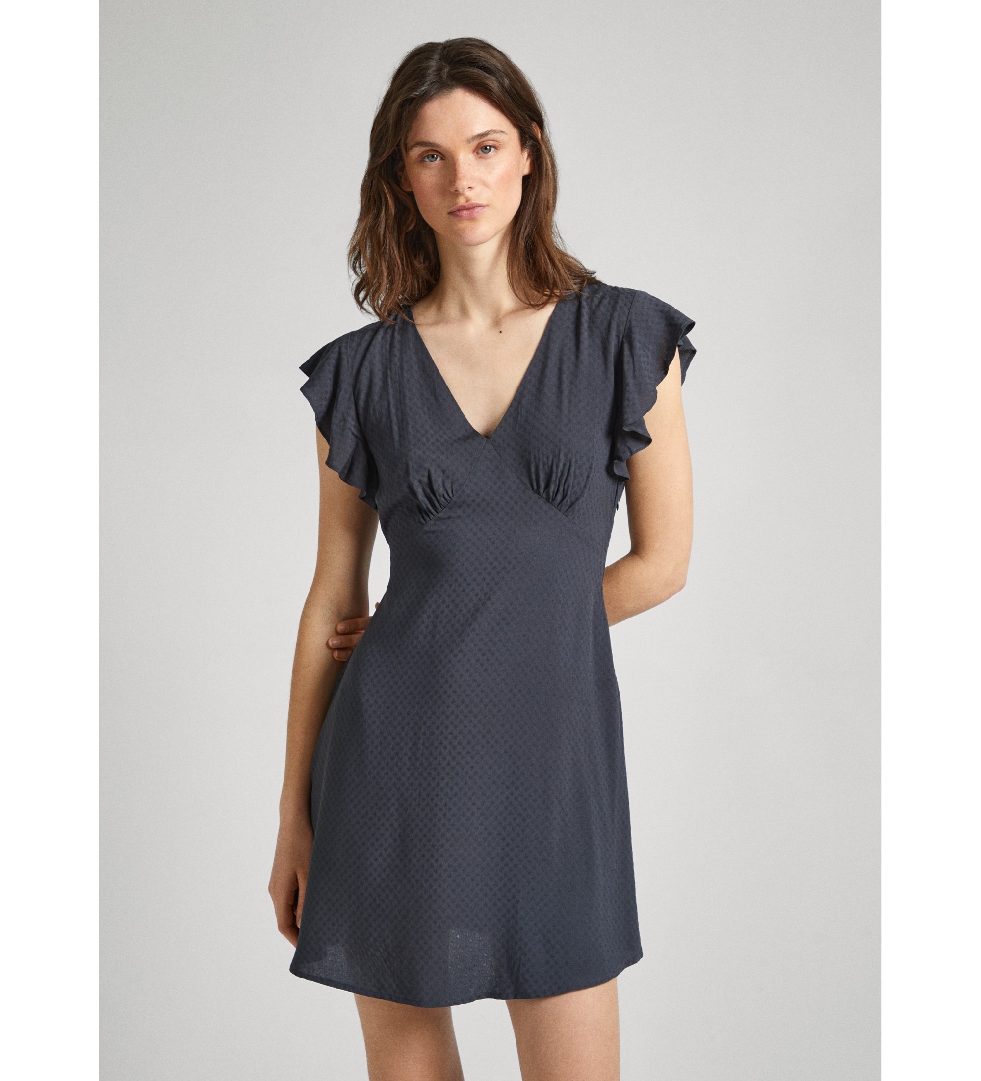 Pepe Jeans für Damen. PL953522 Camila Kleid schwarz (XL), Lässig, Grau, Viskose, Kurzarm
