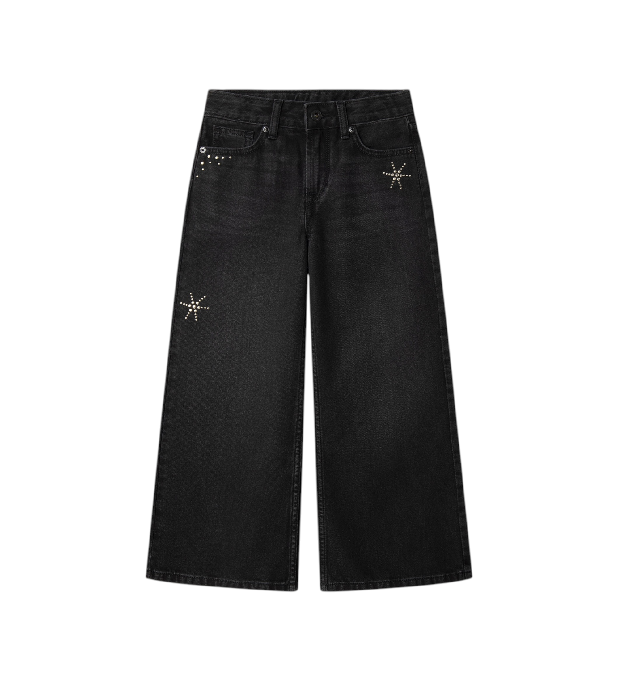 Pepe Jeans für Mädchen. PG20000059A1 Weit geschnittene Lexy Jeans schwarz (10Años= 140cm), Lässig, Baumwolle, Kinderbekleidung