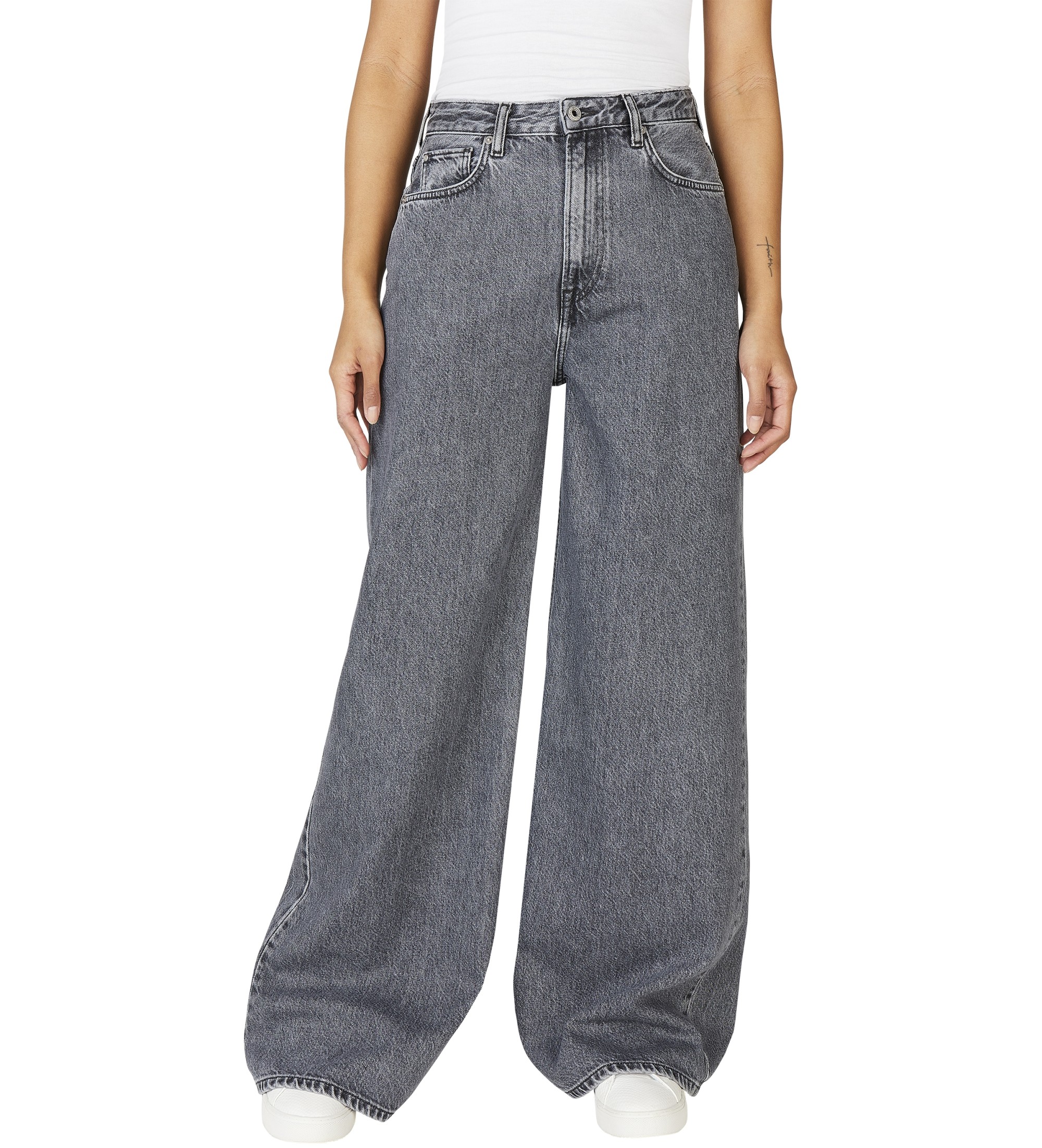 Pepe Jeans für Damen. PL204740UM0 Jaimy weit geschnittene Jeans schwarz (31/32), Lässig, Baumwolle, Denim, Nachhaltig