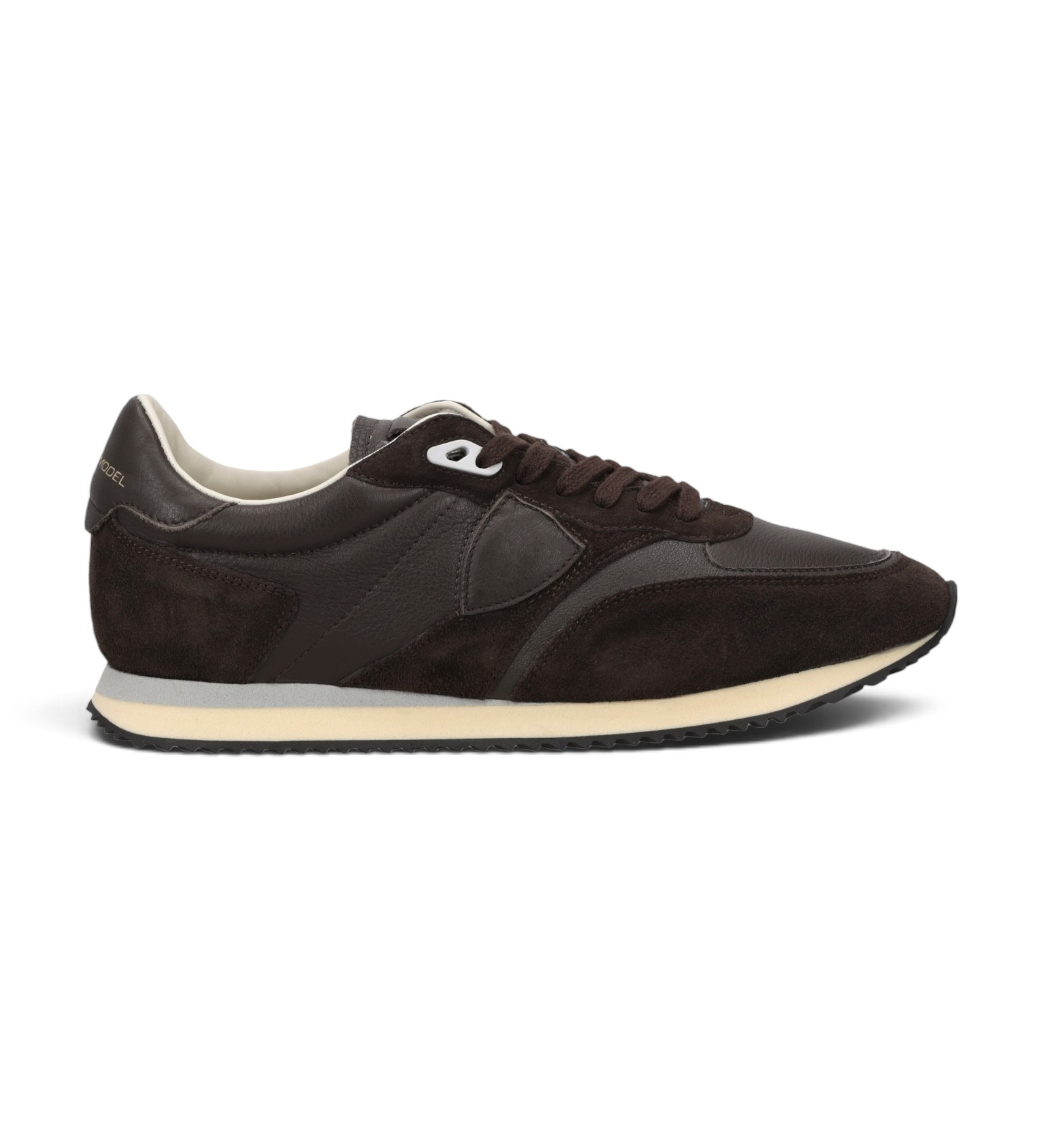 Philippe Model für Herren. BVLU Braune Blville Low Ledersneaker (43), Wohnung, Schnürsenkel, Lässig