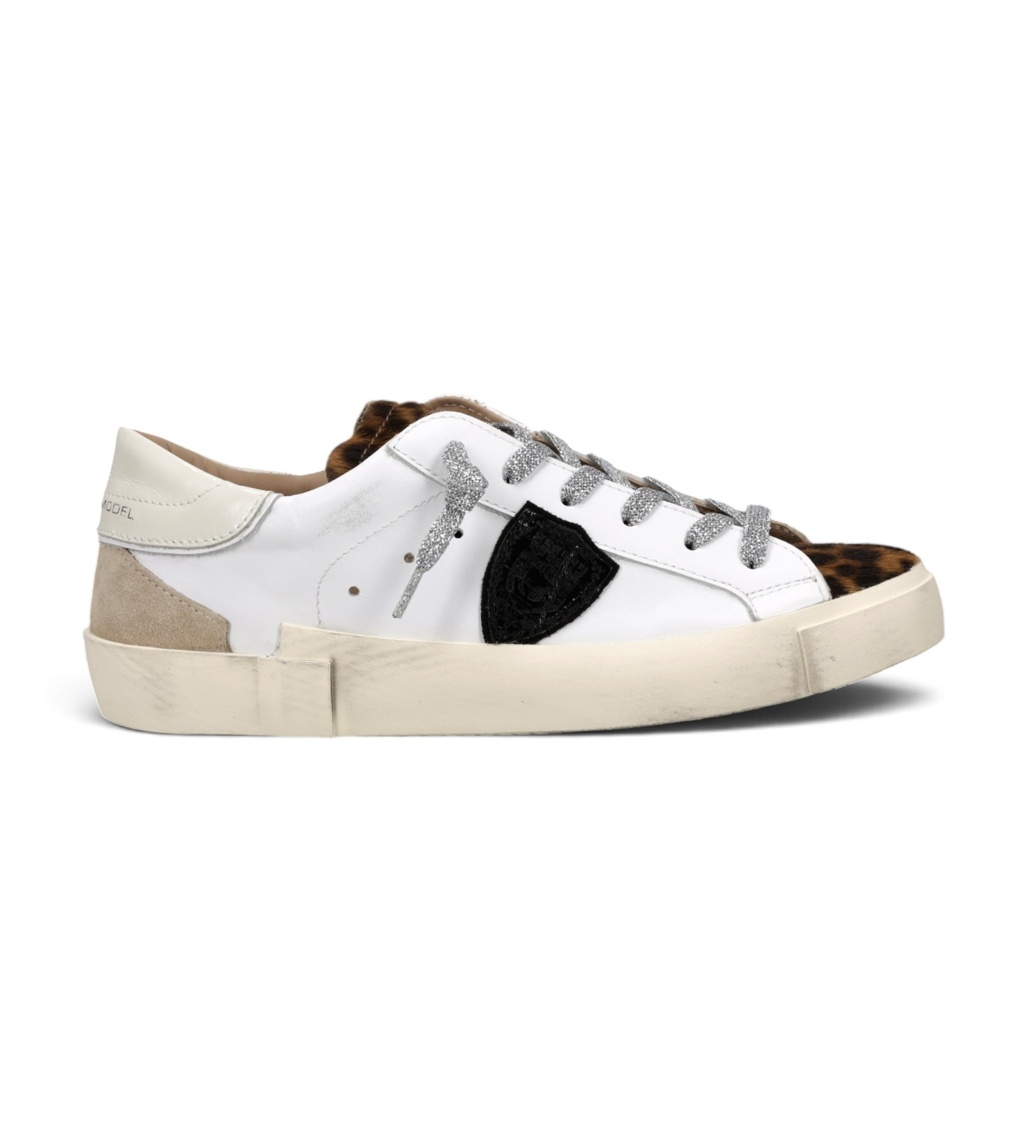 Philippe Model für Damen. PRLD Sneaker aus Leder Prsx Low weiß (36), Wohnung, Schnürsenkel, Lässig