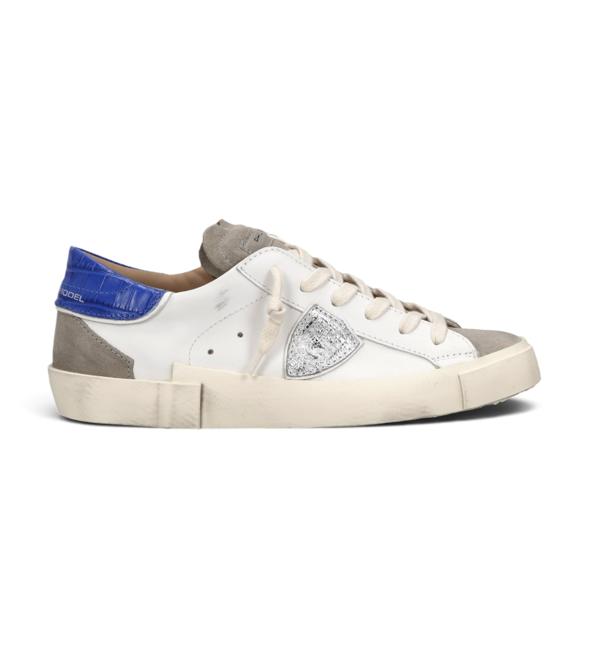 Philippe Model für Damen. PRLD Prsx Low Ledersneaker weiß (38), Wohnung, Schnürsenkel, Lässig