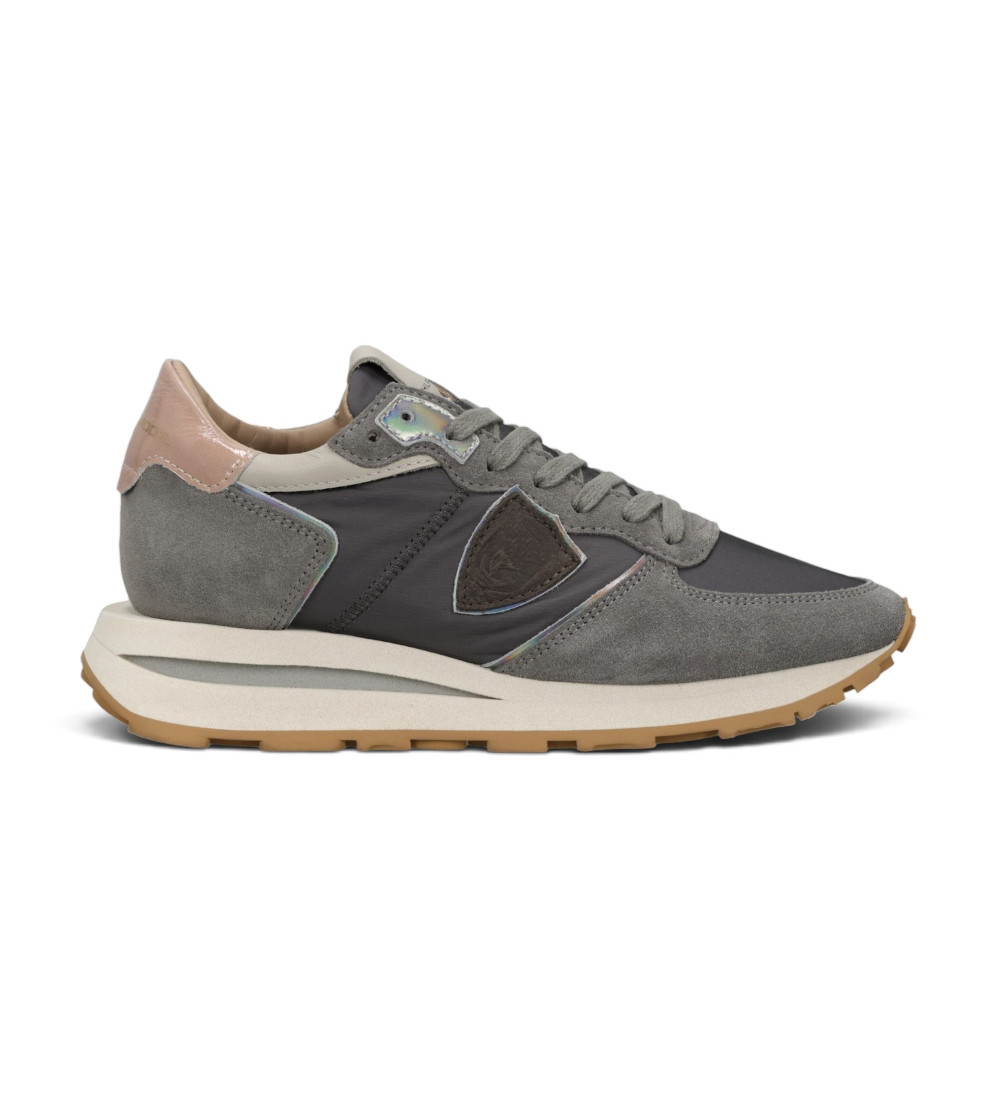 Philippe Model für Damen. TKLD Sneaker aus Leder Tropez Haute Low grau (39), 3 bis 5 cm, Schnürsenkel, Lässig