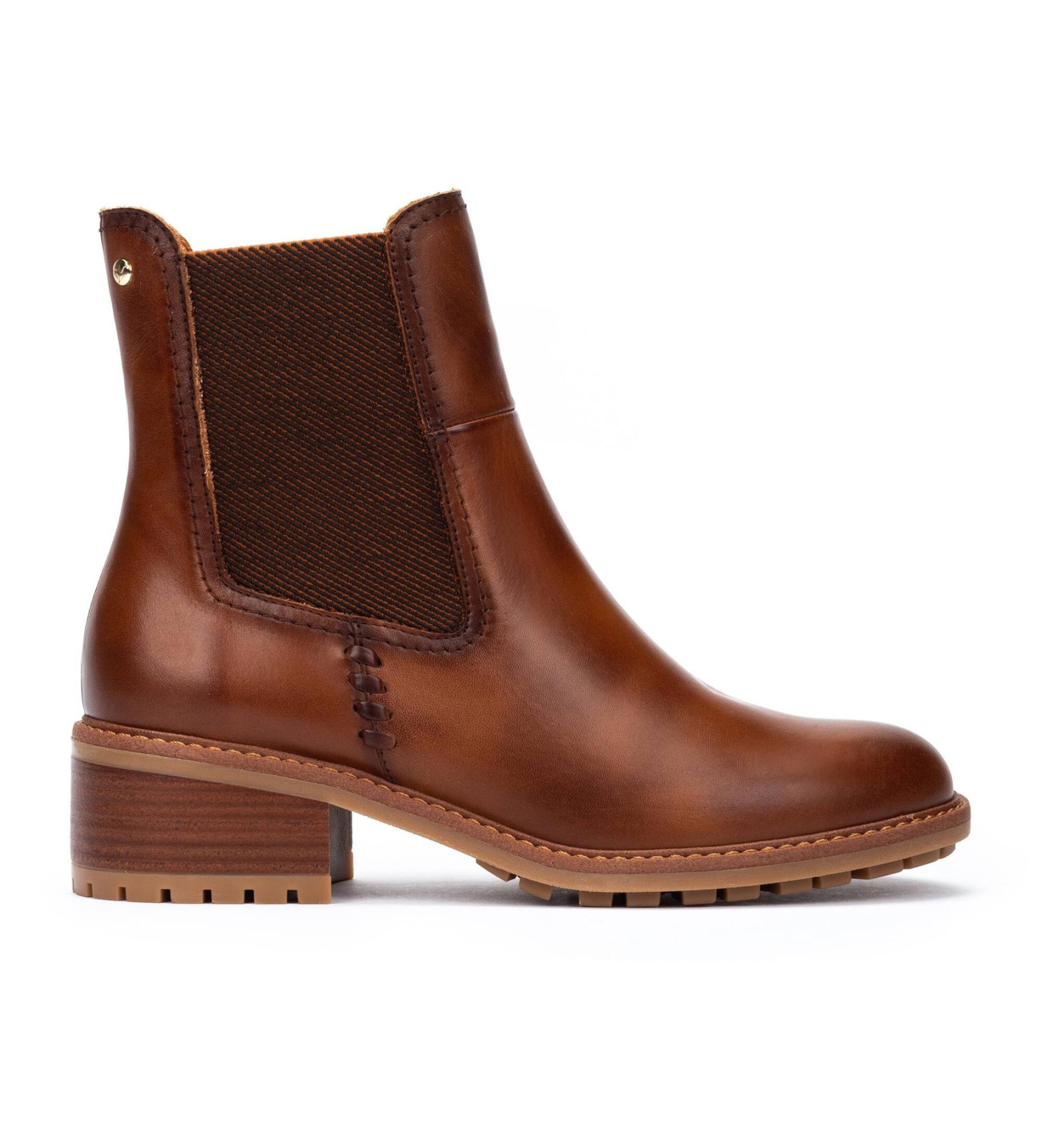 Pikolinos für Damen. W0D-8792 Braune Medina Lederstiefeletten (35), 3 bis 5 cm, Reißverschluss, Lässig