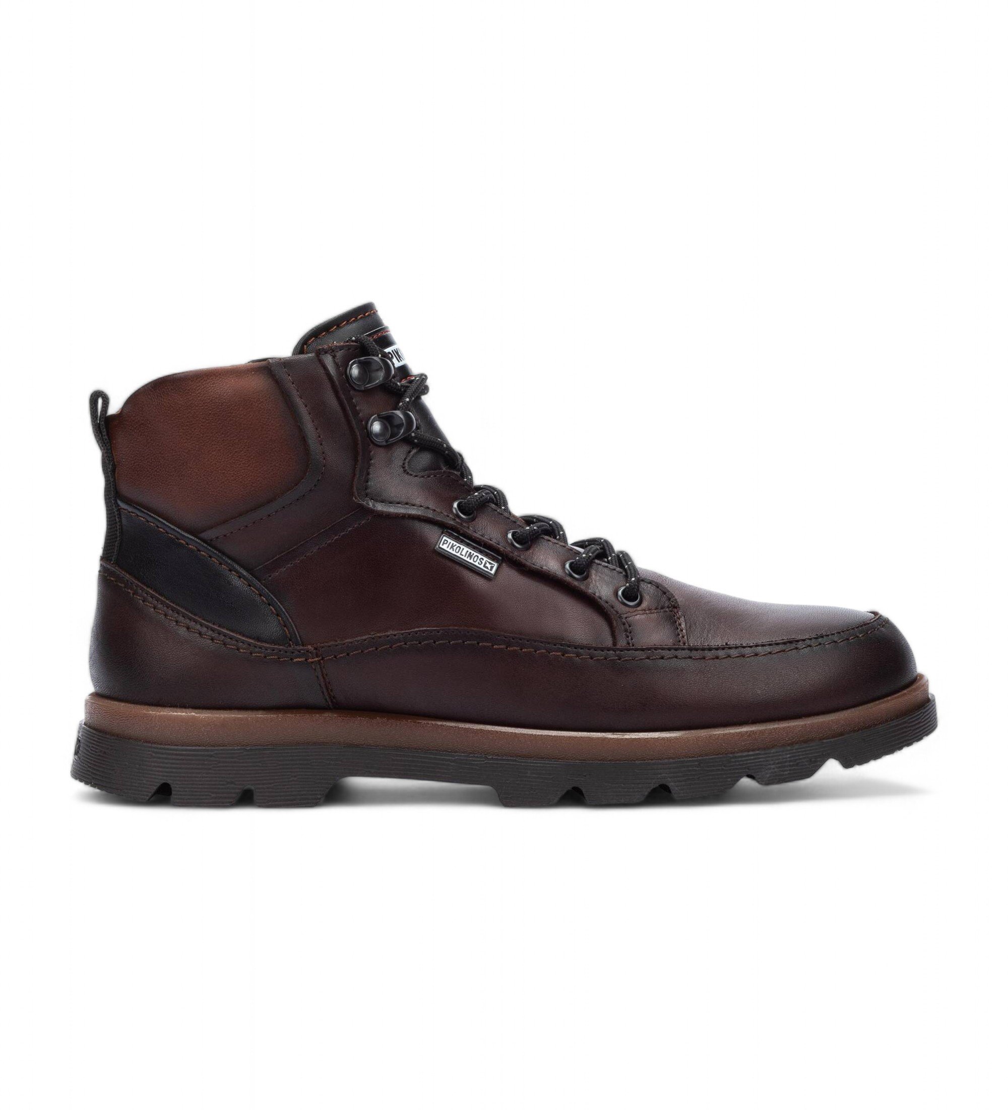 Pikolinos für Herren. M3M-8107C1 Braune Vigo-Lederstiefeletten (40), Wohnung, Schnürsenkel, Reißverschluss, Lässig