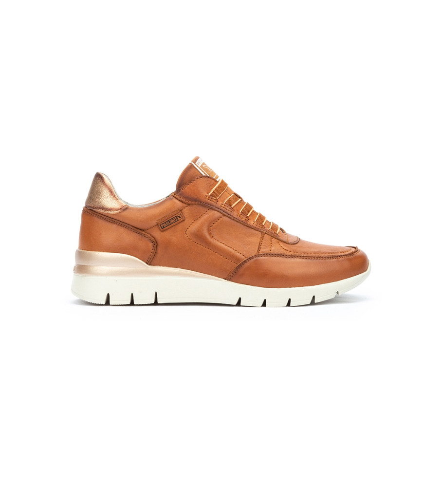Pikolinos für Damen. W4R-6731 Braune Cantabria Leder Turnschuhe (35), 3 bis 5 cm, Schnürsenkel, Lässig