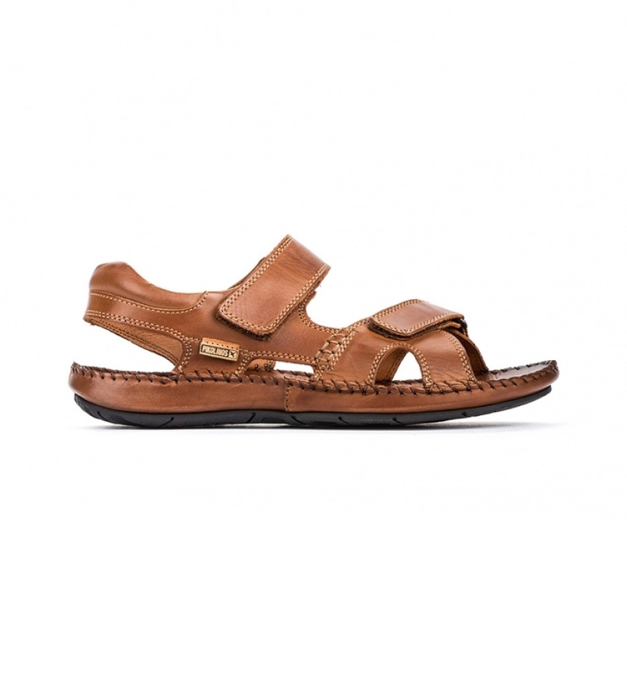 Pikolinos für Herren. 06J-5818 Ledersandalen Tarifa 06J Leder (43), Braun, Klettverschluss, Lässig