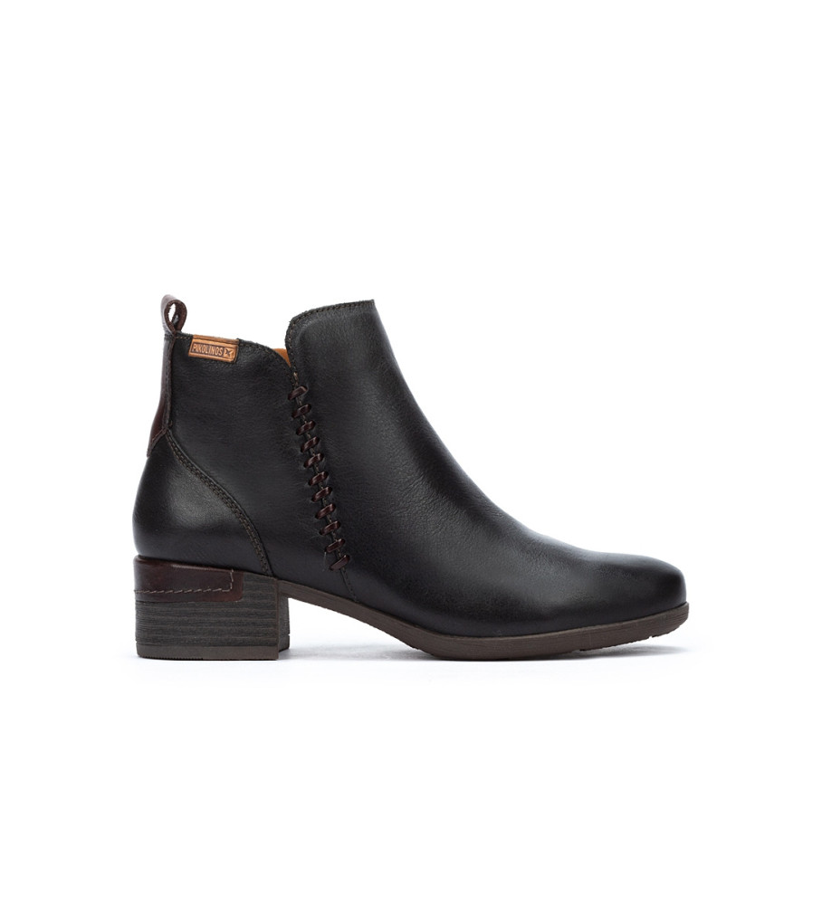 Pikolinos für Damen. W6W-8950 Lederstiefelette Malaga schwarz (42), 3 bis 5 cm, Reißverschluss, Lässig