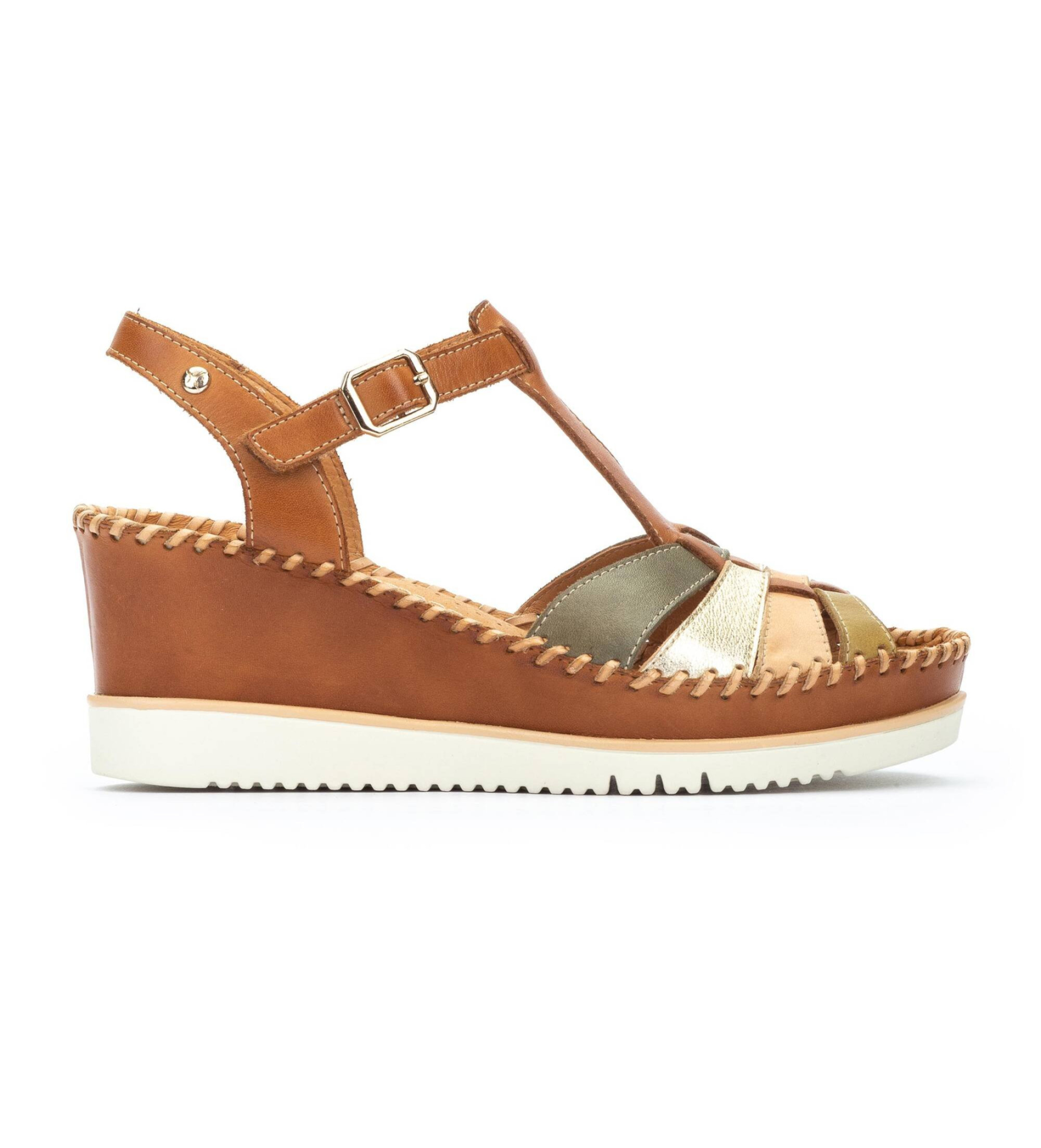 Pikolinos für Damen. W3Z-1836C1 Braune Aguadulce Ledersandalen (41), 5 bis 8 cm, Schnalle, Lässig