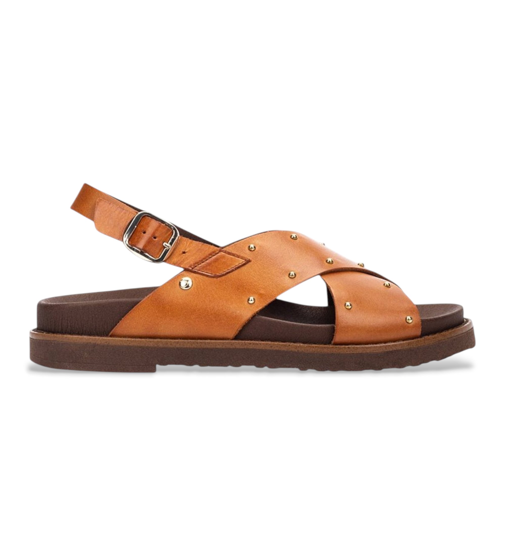Pikolinos für Damen. W7Z-0995 Braune Aitana-Ledersandalen (37), 1 bis 3 cm, Schnalle, Lässig