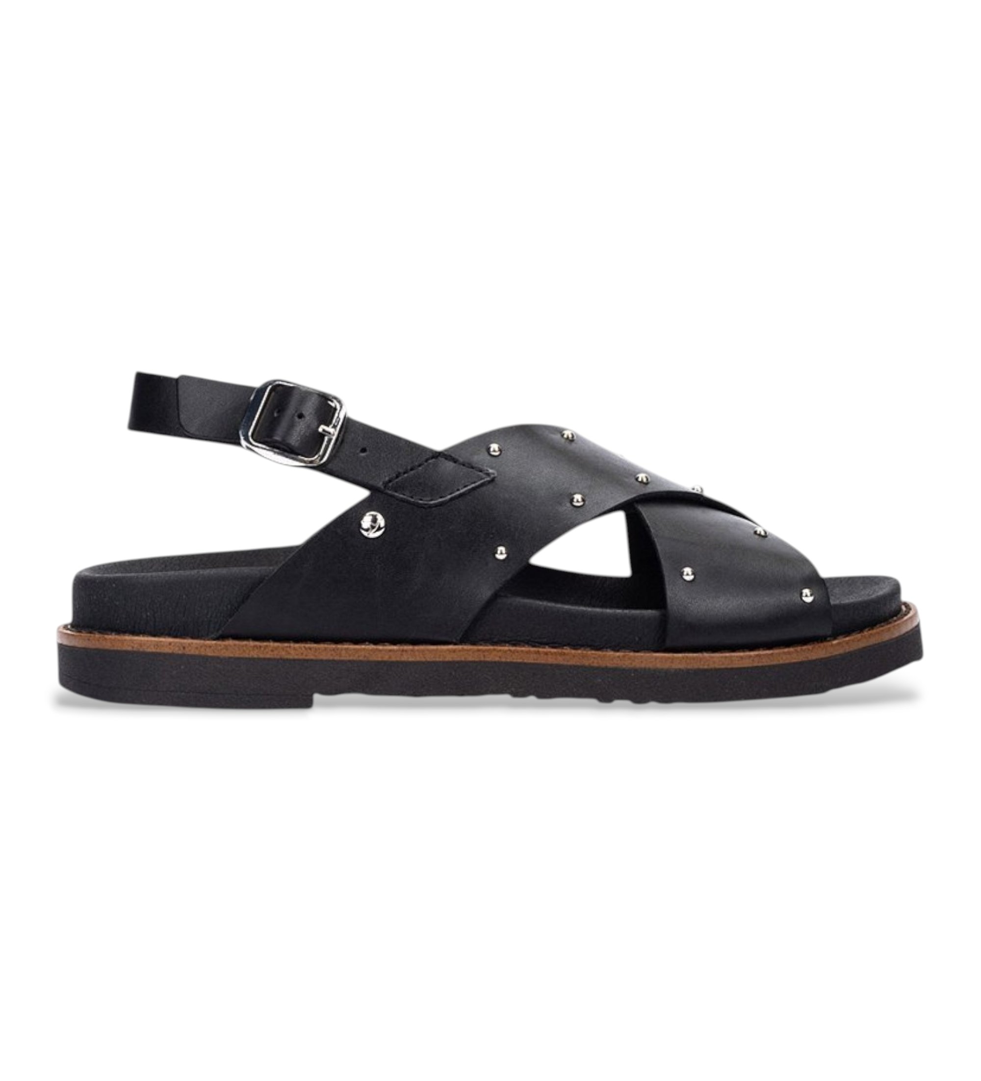 Pikolinos für Damen. W7Z-0995 Aitana Ledersandalen schwarz (39), 1 bis 3 cm, Schnalle, Lässig