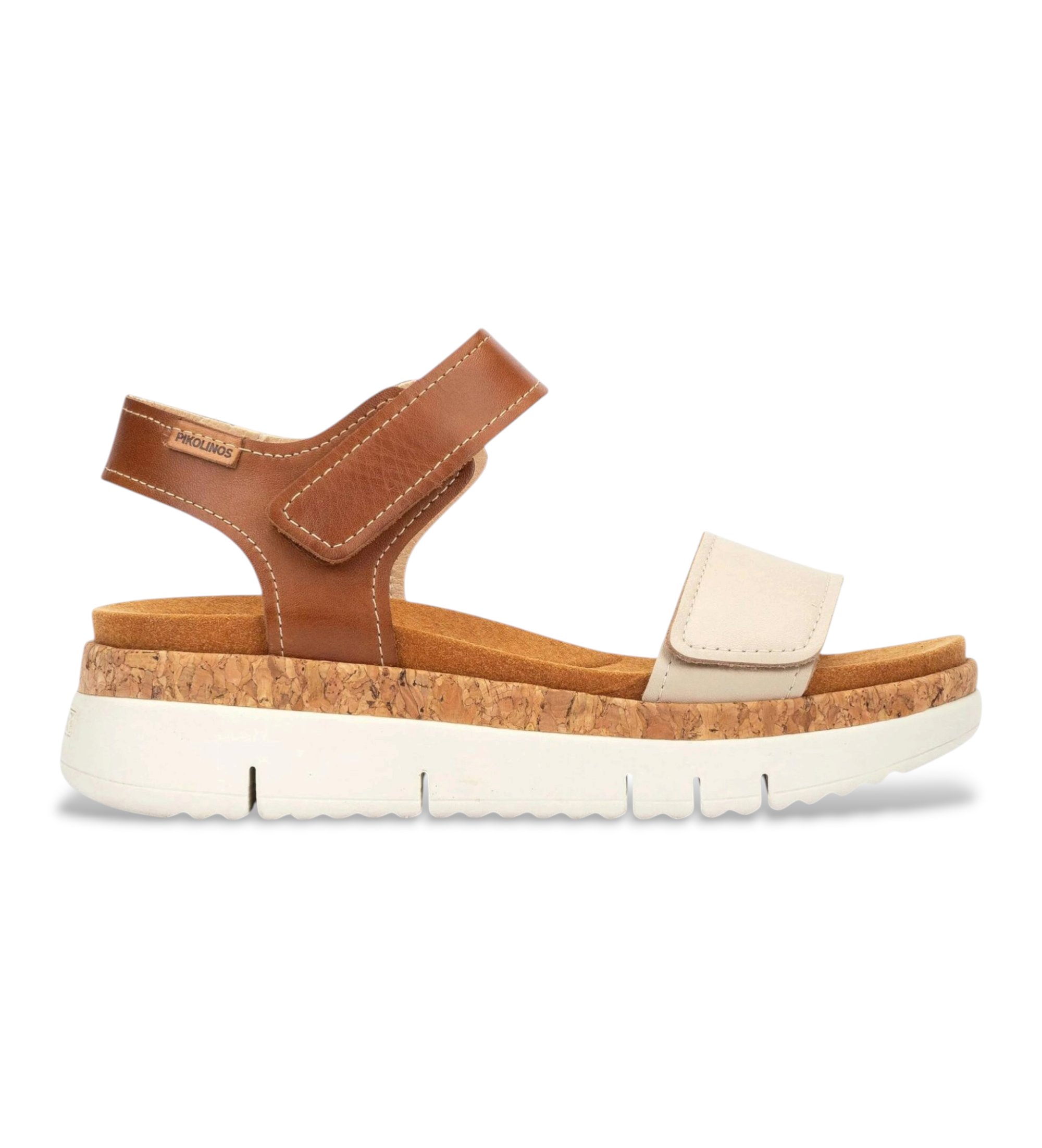 Pikolinos für Damen. W4N-0940C1 Palma Sandalen aus braunem Leder (41), 1 bis 3 cm, Klettverschluss, Lässig