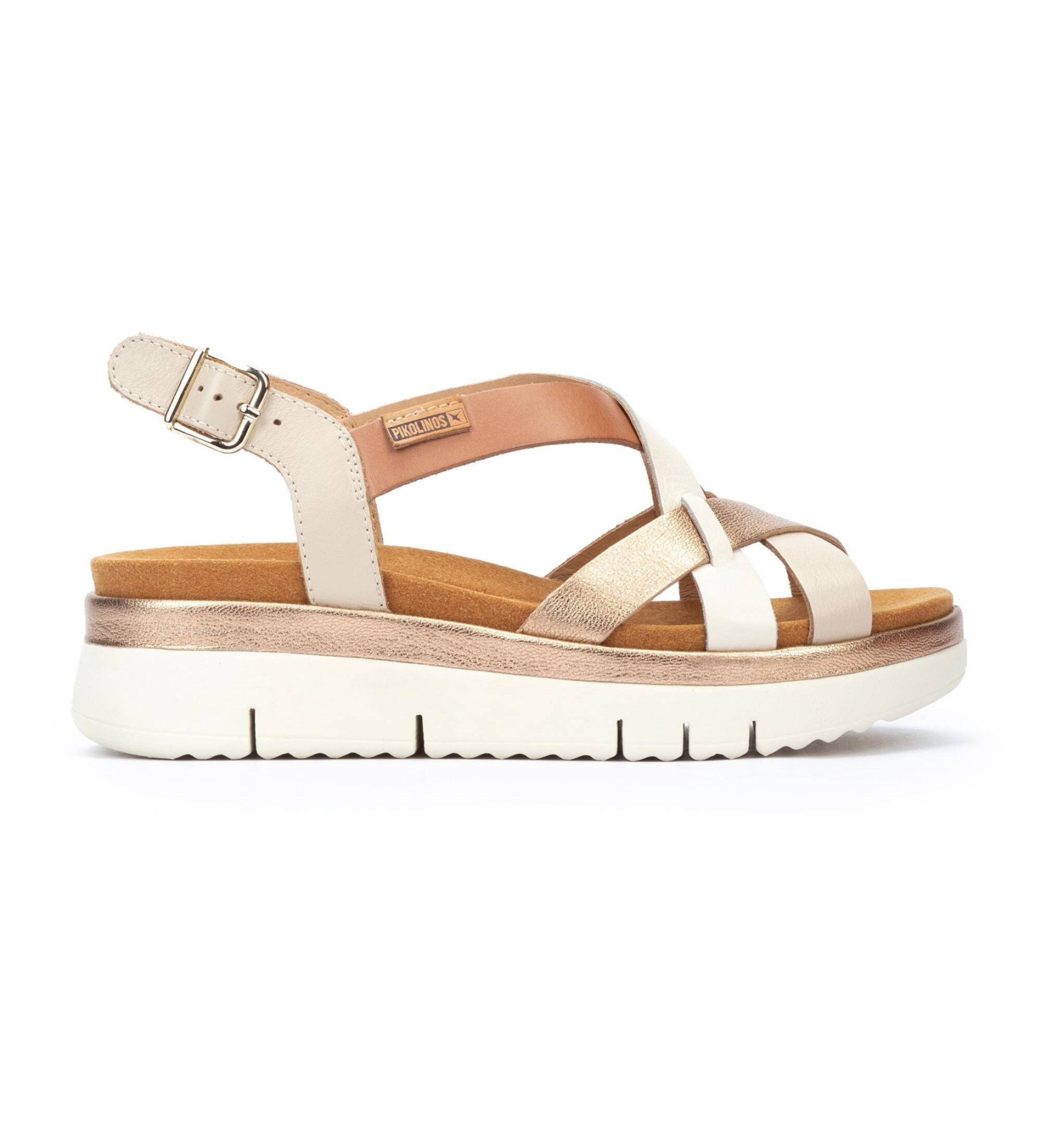 Pikolinos für Damen. W4N-0650C1 Mehrfarbige Palma Ledersandalen -Höhe 4,5 cm Keil (40), 3 bis 5 cm, Schnalle, Lässig
