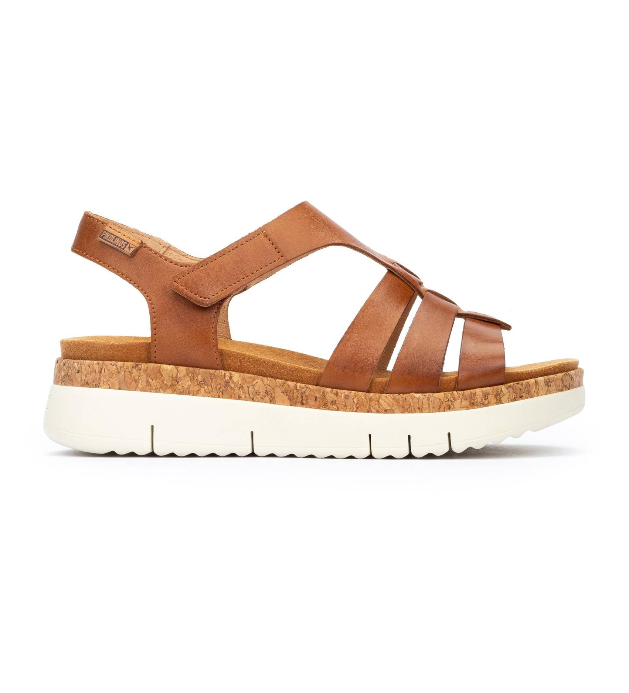 Pikolinos für Damen. W4N-0754 Braune Salma Ledersandalen (37), 3 bis 5 cm, Klettverschluss, Lässig