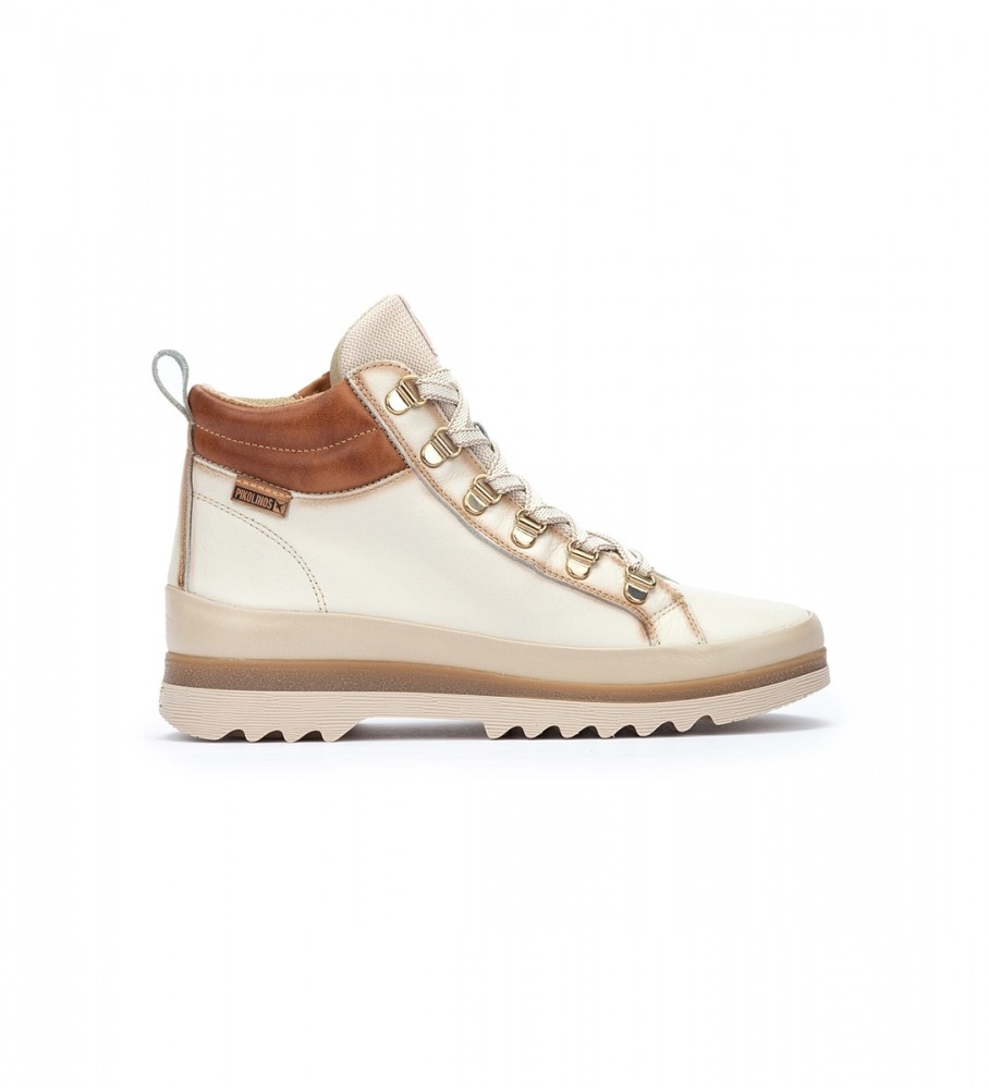 Pikolinos für Damen. W3W-8564C1 Off-white Vigo Leder-Stiefeletten (38), Weiß, 1 bis 3 cm, Reißverschluss, Lässig