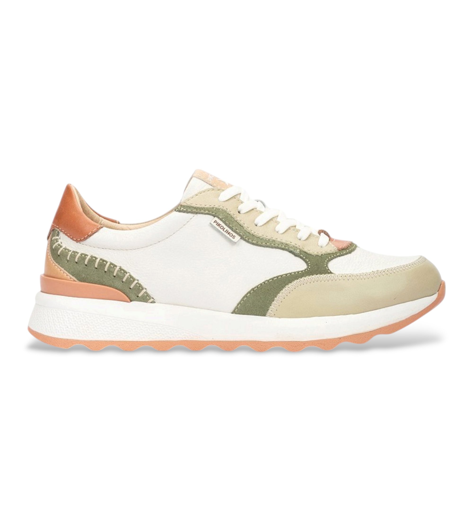 Pikolinos für Damen. W1M-6625C5 Leder Turnschuhe Reef grün (35), 3 bis 5 cm, Schnürsenkel, Lässig